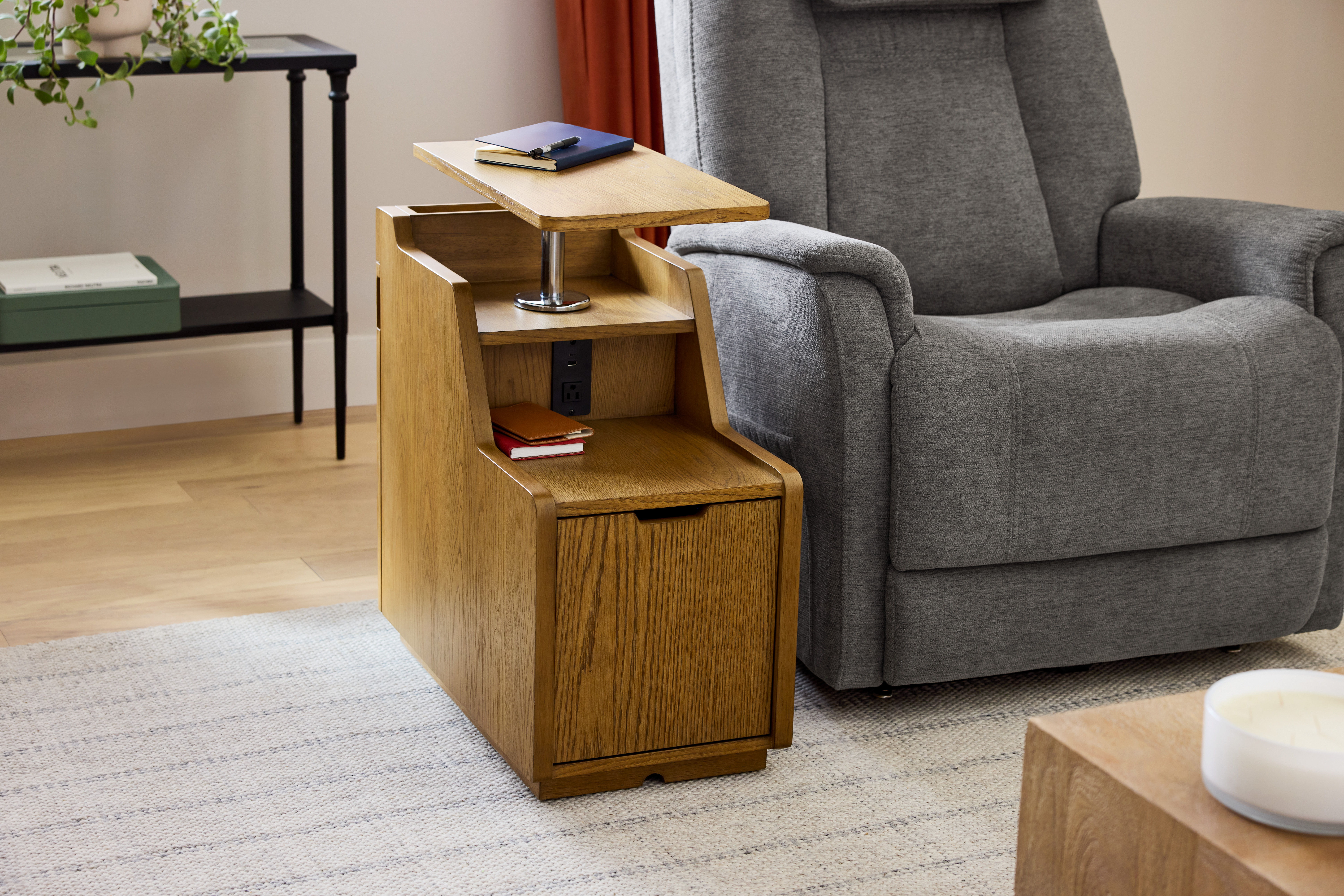 Sidekick - Smart Side Table - Light Brown, light brown, view 8