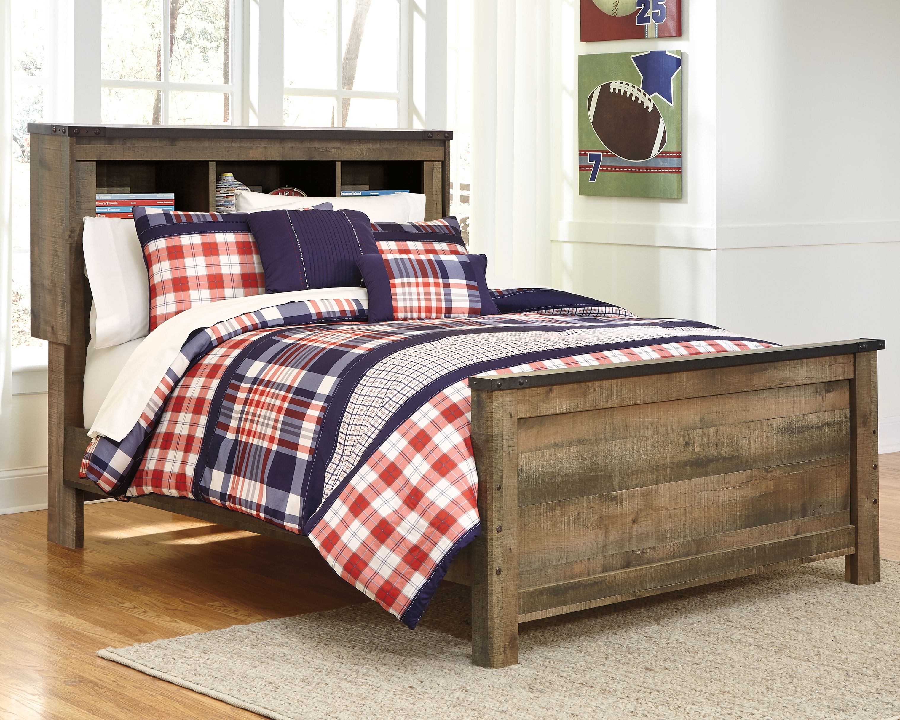 Trinell - Full Bookcase Panel Bed - Brown