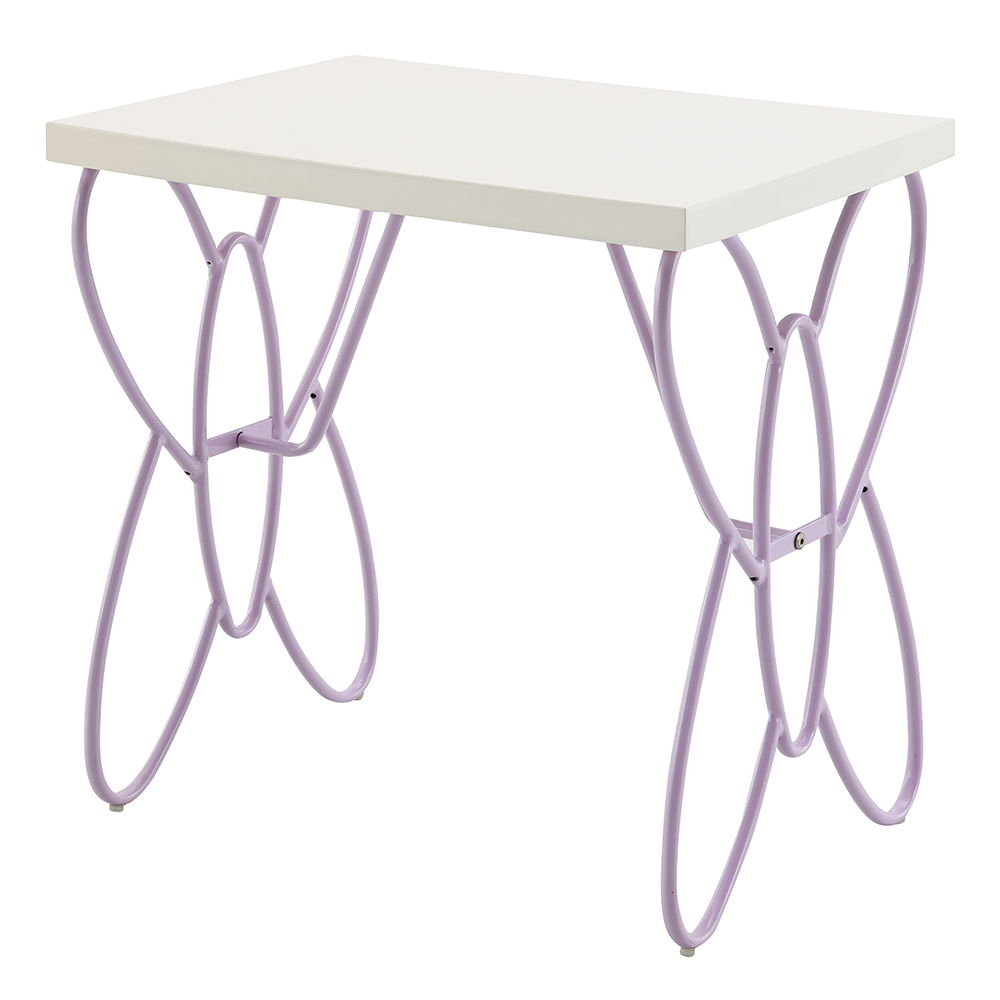 Priya II - Nightstand - White & Light Synthetic Leather Rple, white, view 4