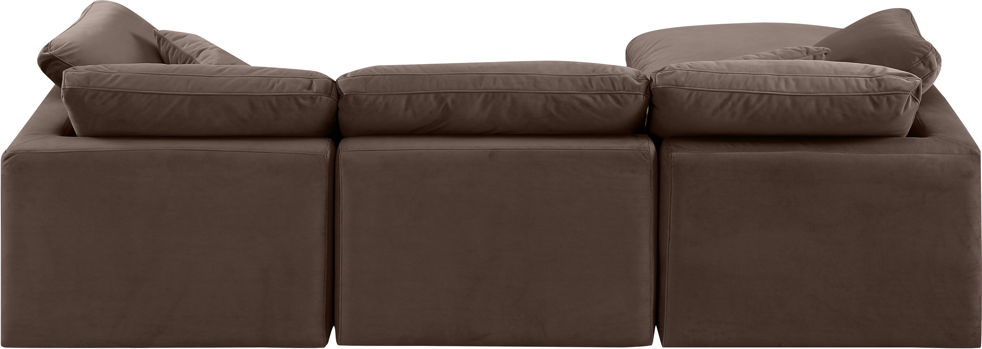 Indulge - Velvet 4 Piece Modular Sectional With Chaise - Brown