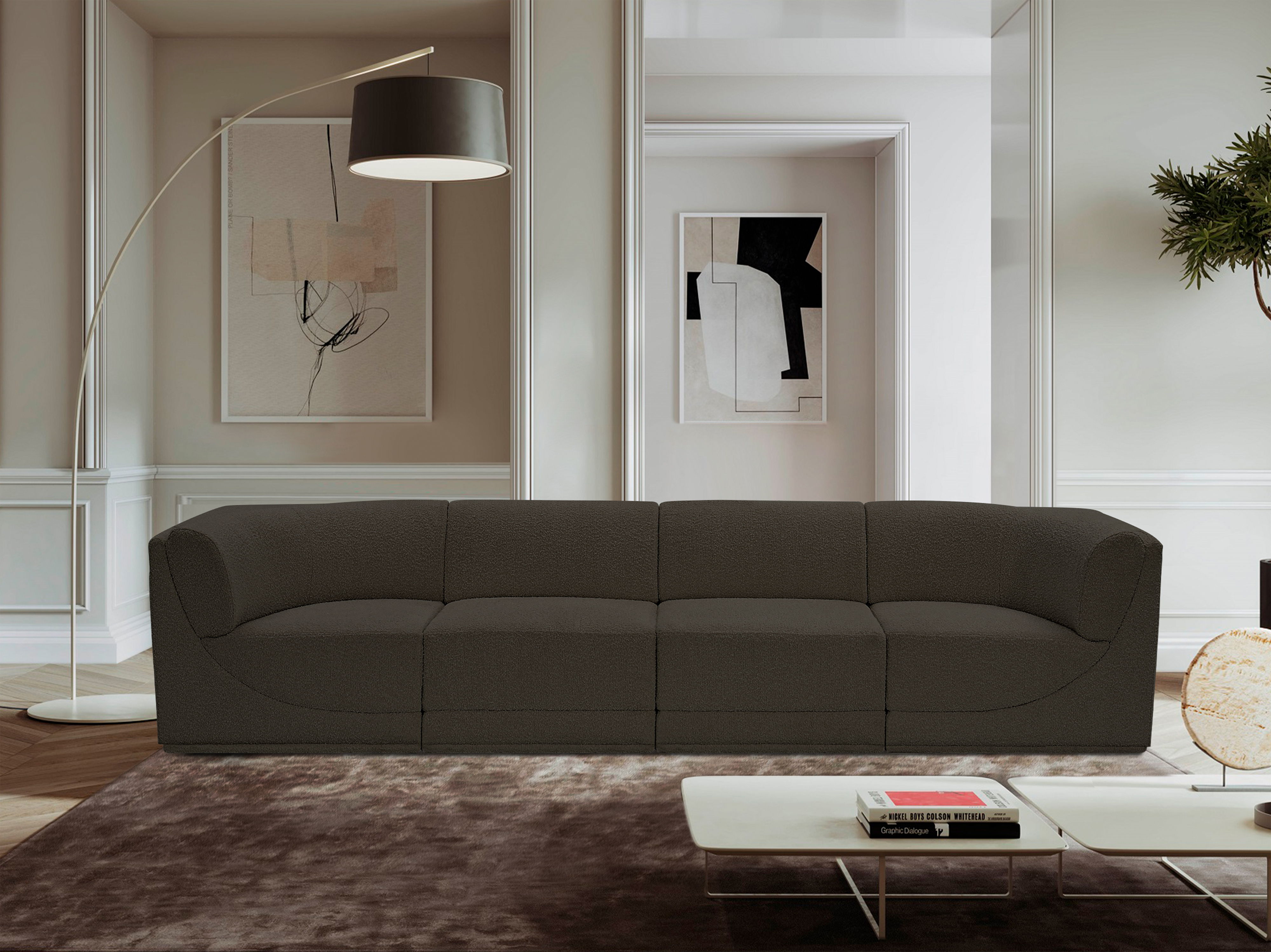 Ollie - 4 Piece Modular Sofa - Brown