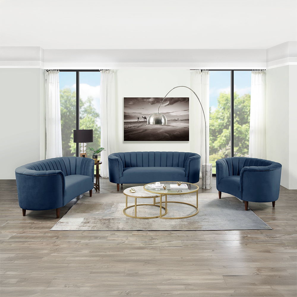 Millephri - Sofa - Blue Velvet, blue