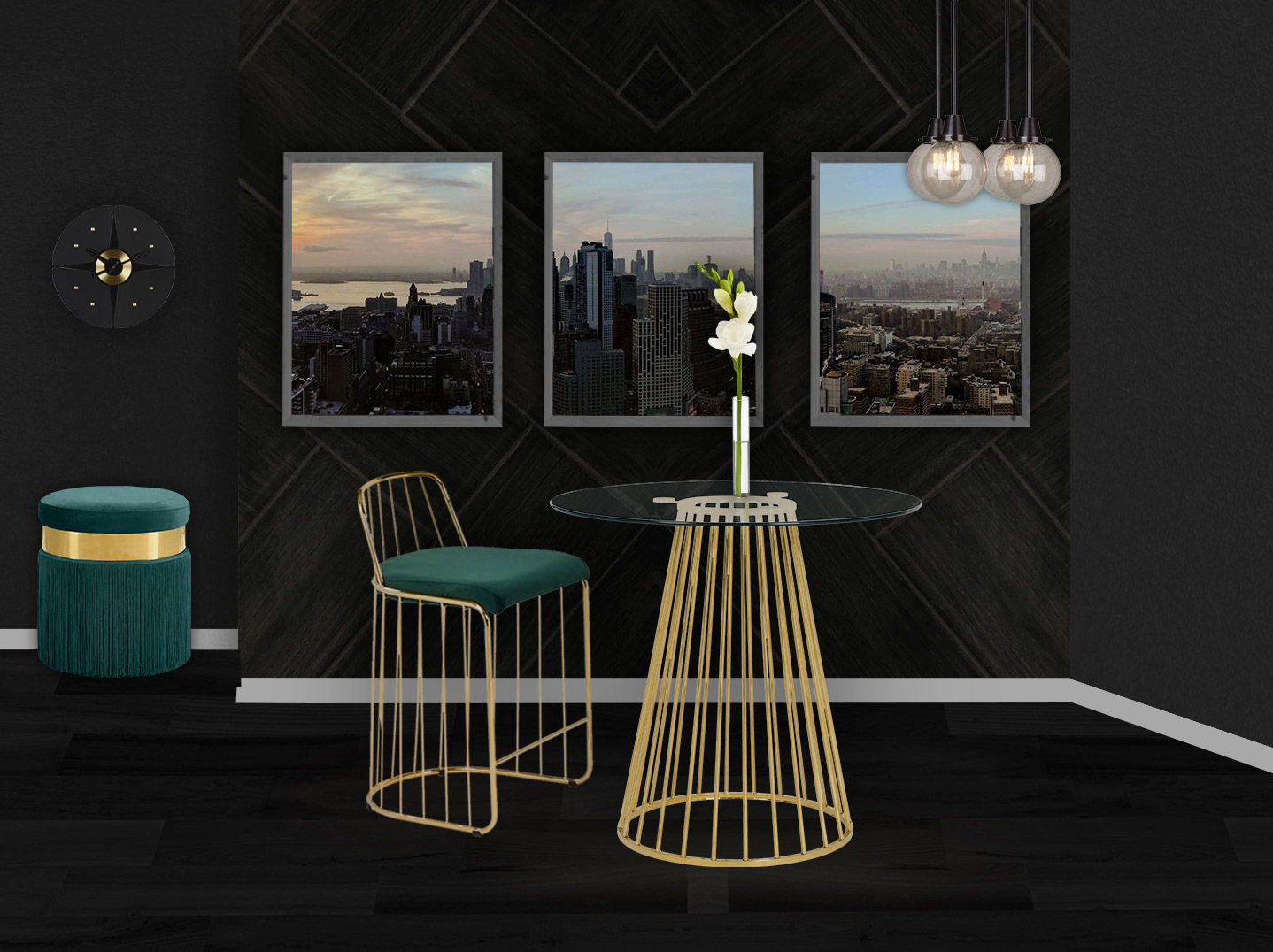 Gio - Metal Counter Height Table - Gold