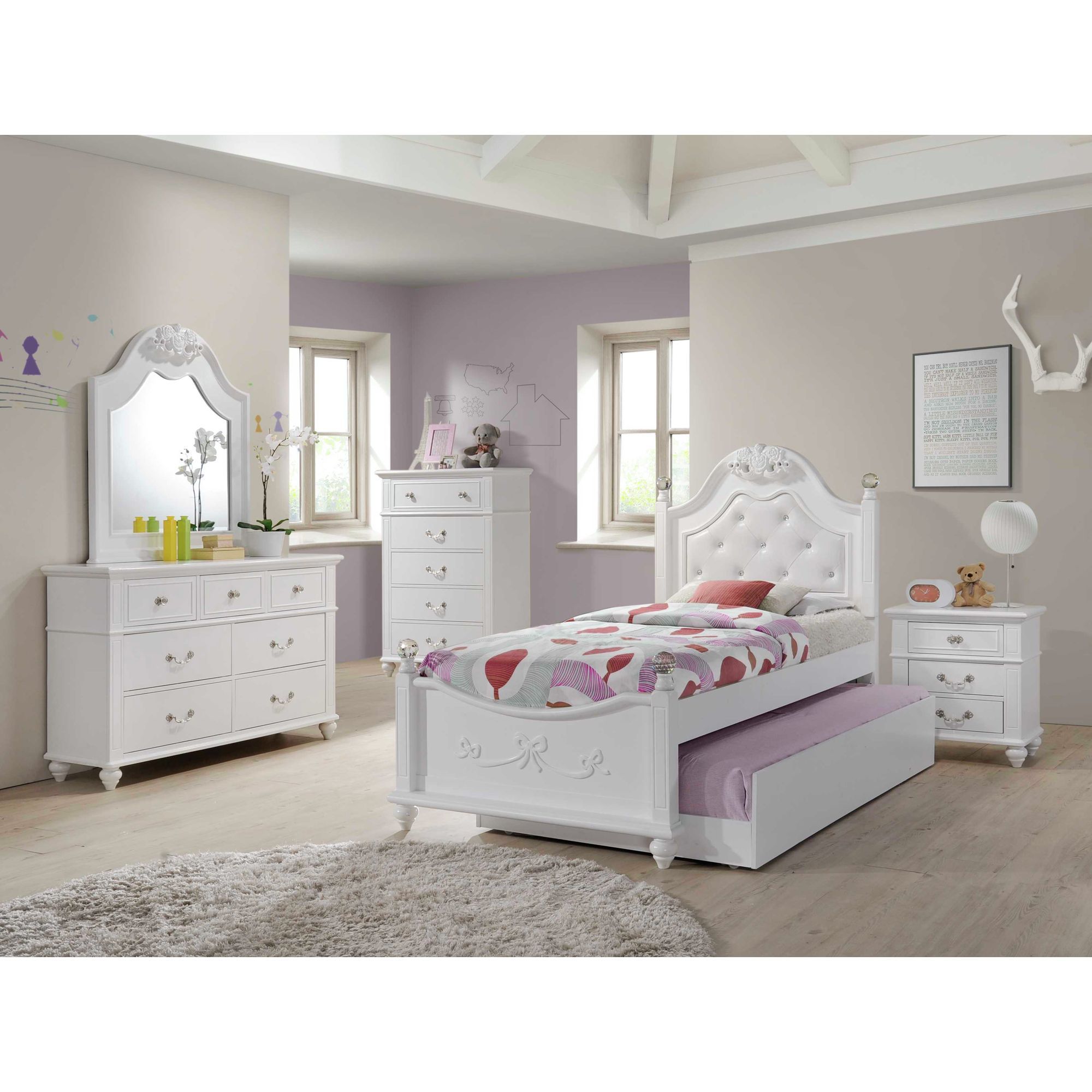 Alana - Twin Platform 3 Piece Bedroom Set With Storage Trundle - White Image