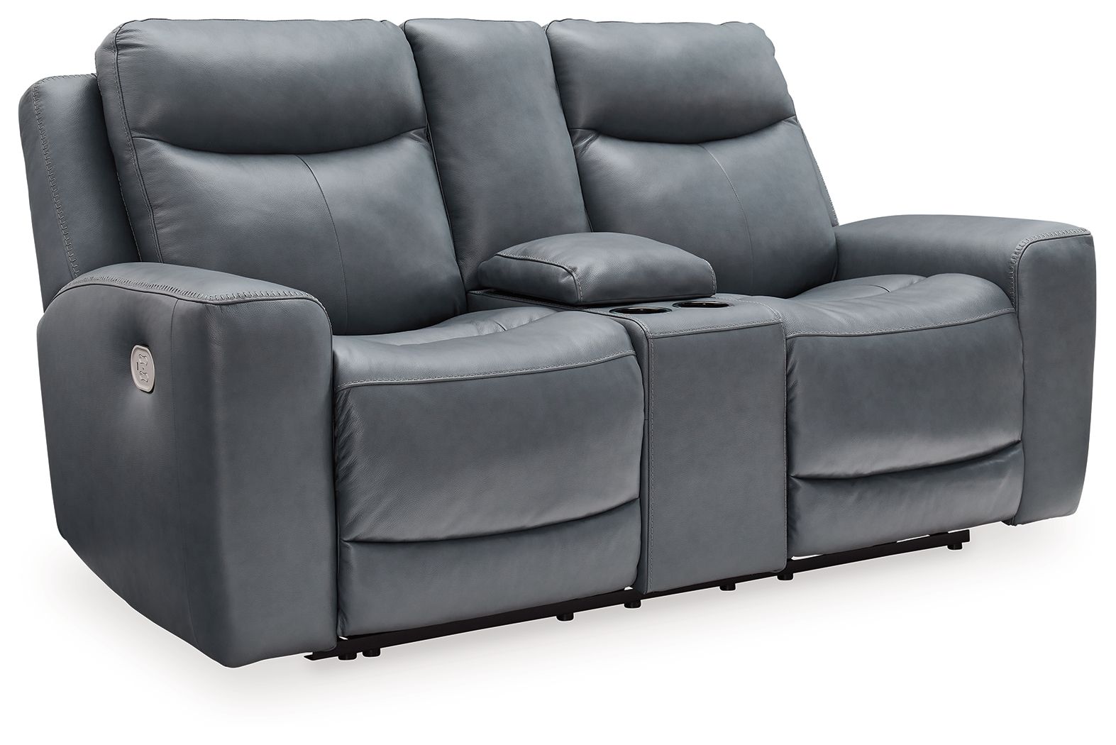 Ashley Mindanao PWR REC Loveseat/CON/ADJ HDRST - Steel