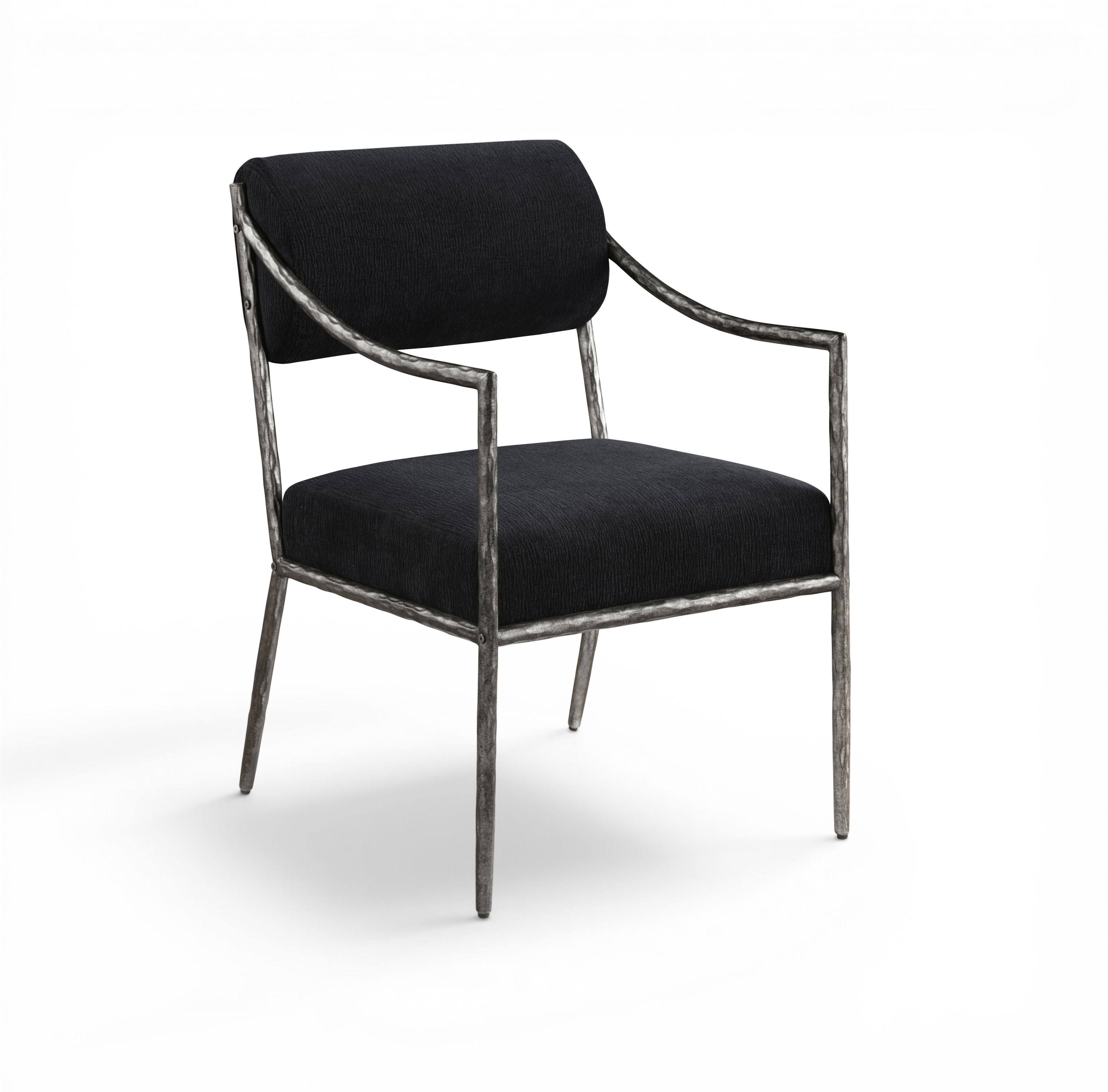 Bastille - Upholstered Dining Arm Chair (Set of 2) - Black / Silver