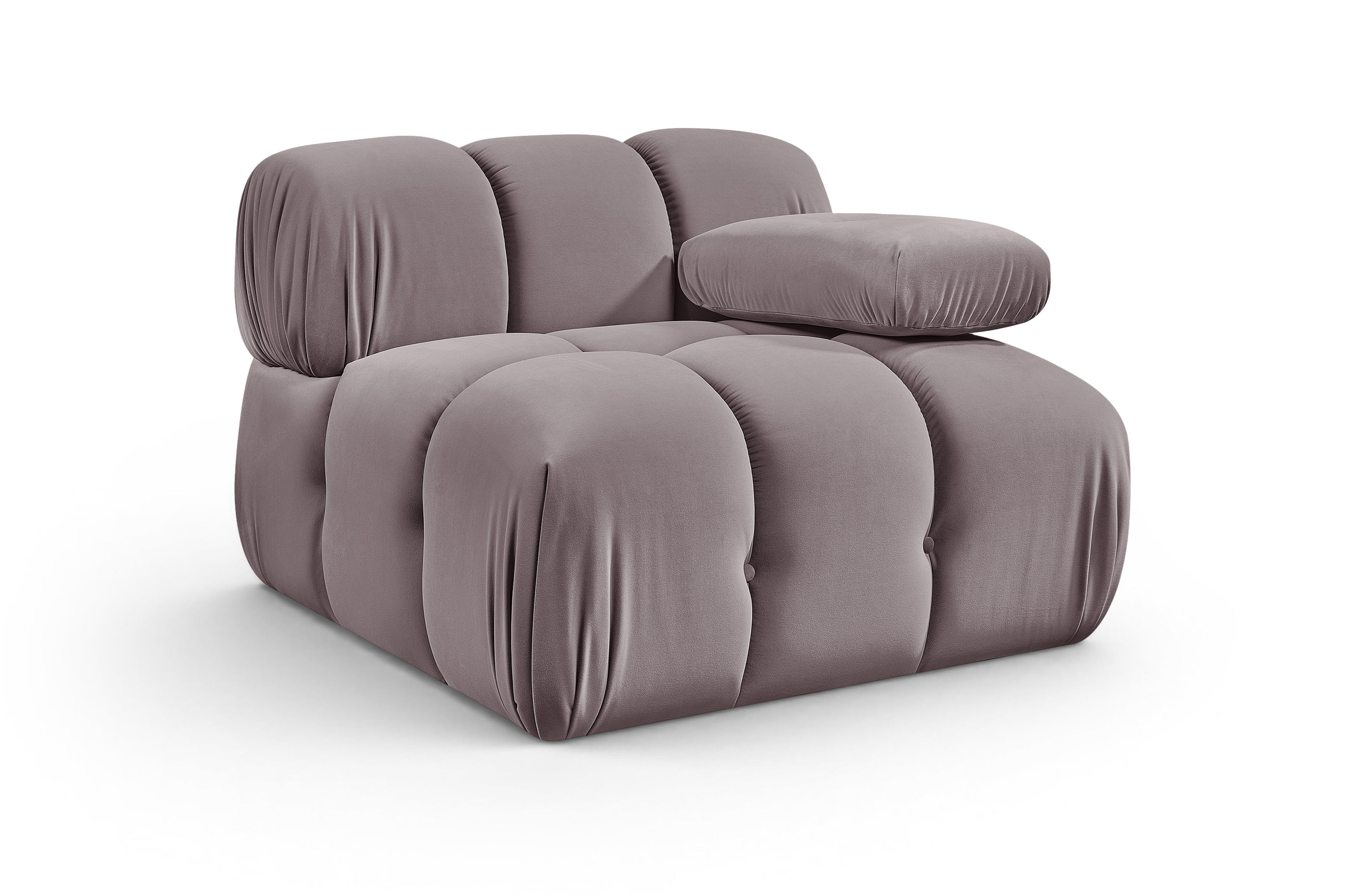 Orin - Velvet Performance Fabric Upholstered Modular Chair - Taupe