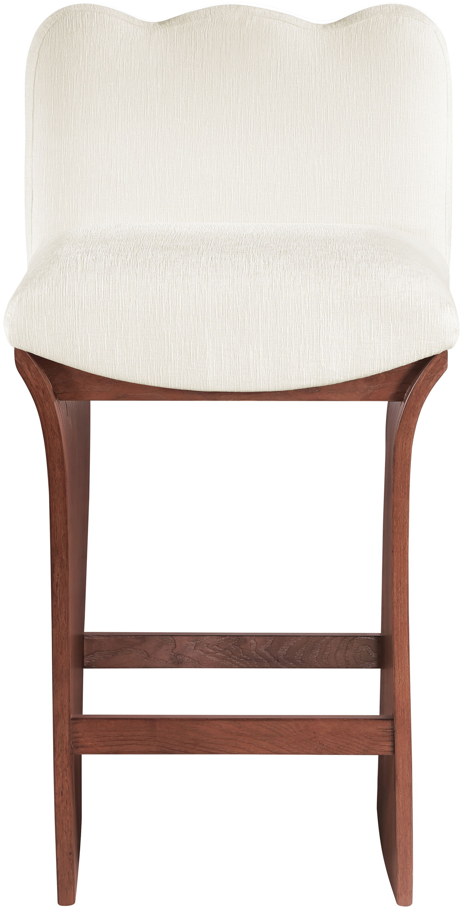 Shaw - Chenille Fabric Upholstered Counter Stool - Cream