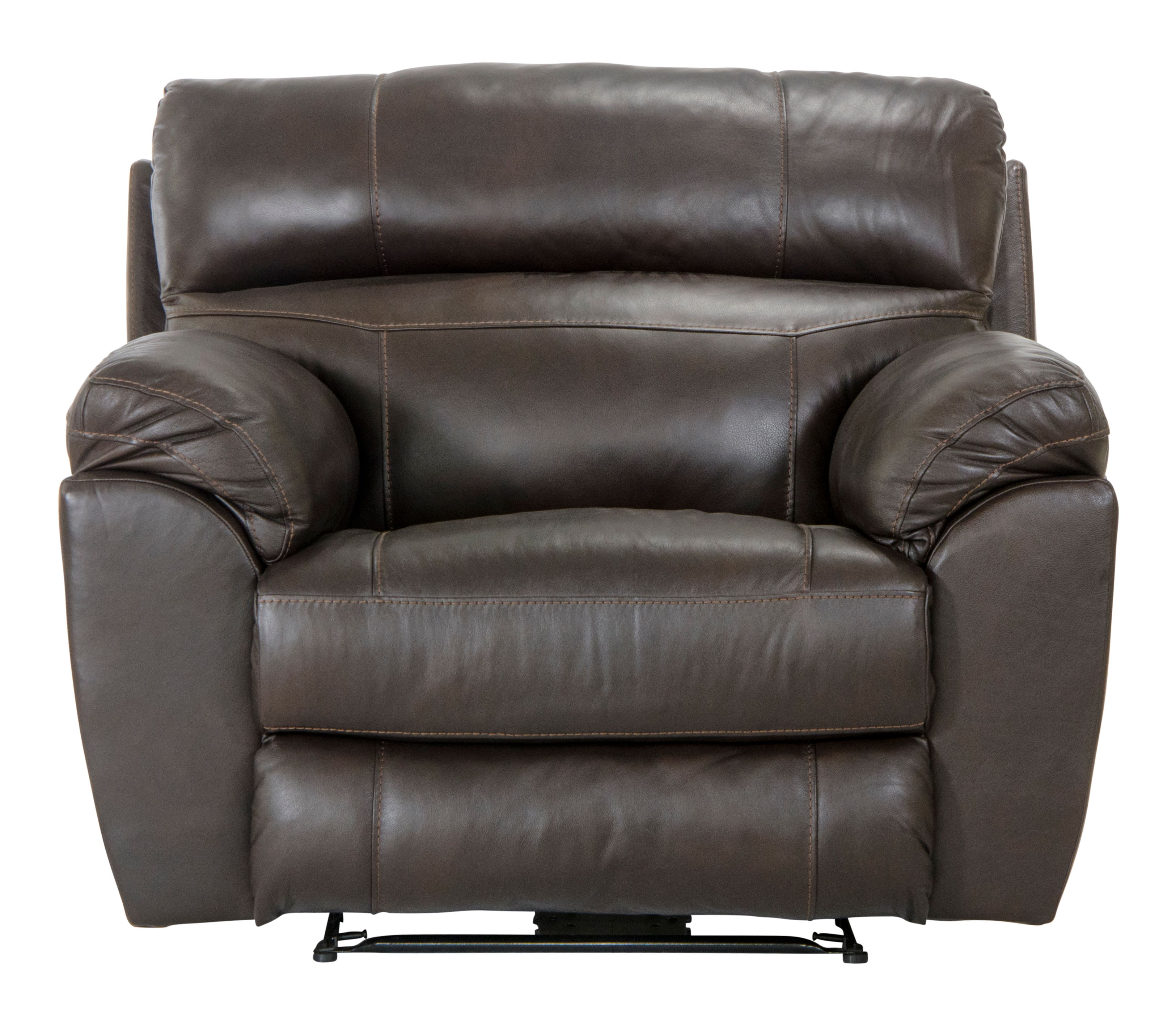 Costa - Top Grain Italian Leather Power Lay Flat Recliner - Chocolate