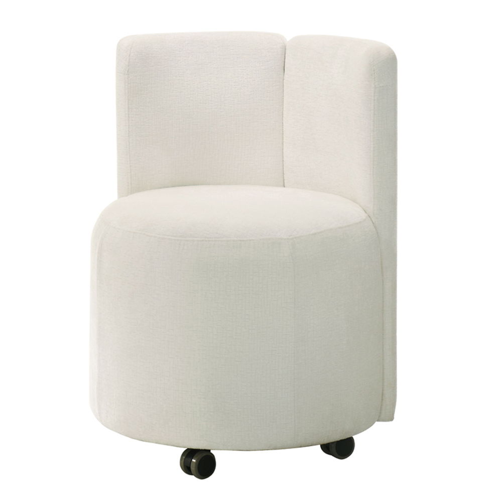Blayde - Side Chair With Swivel (Set of 2) - White Chenille Fabric, white