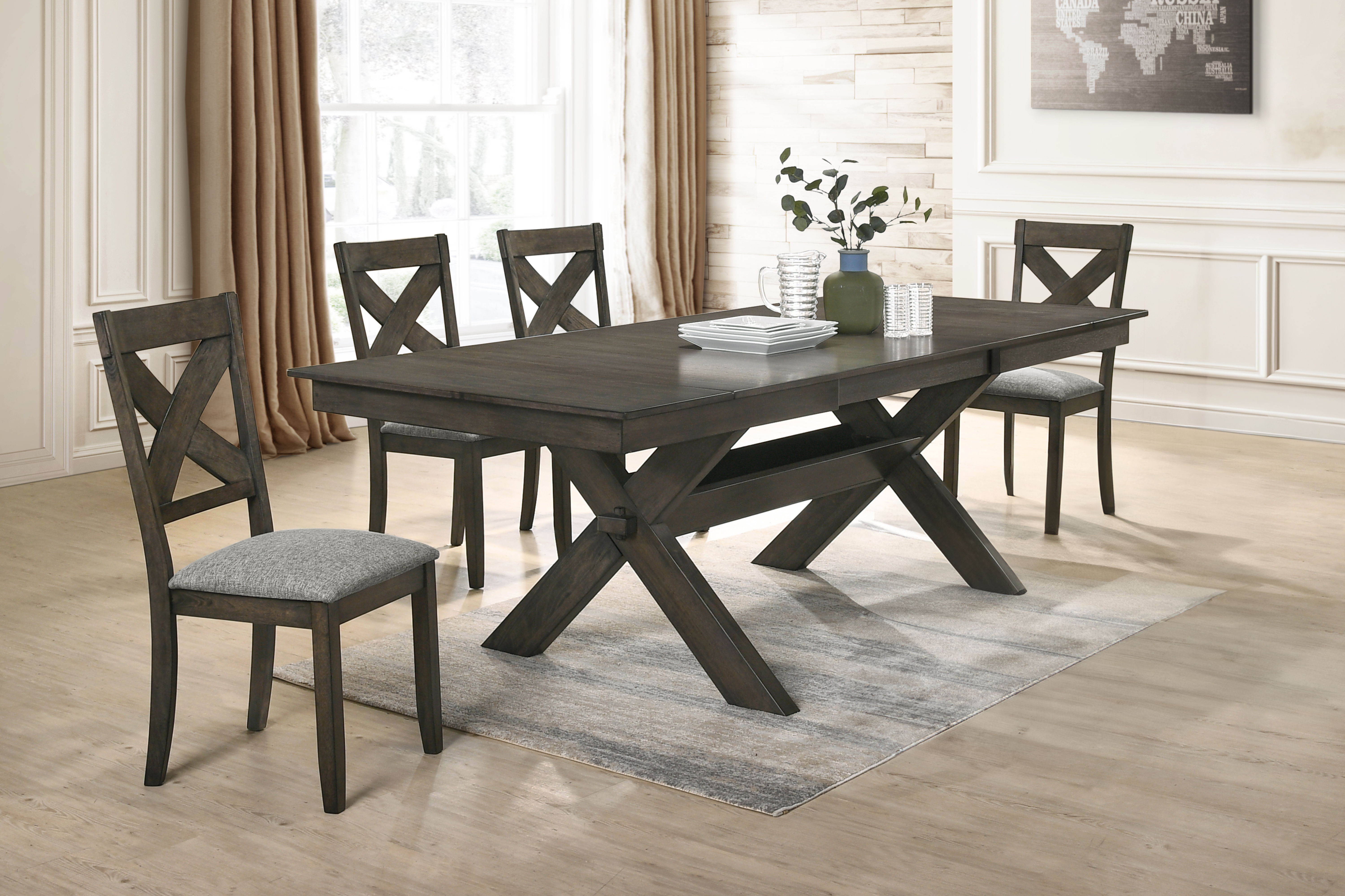 Gulliver - Dining Table & 4 Chairs - Brown