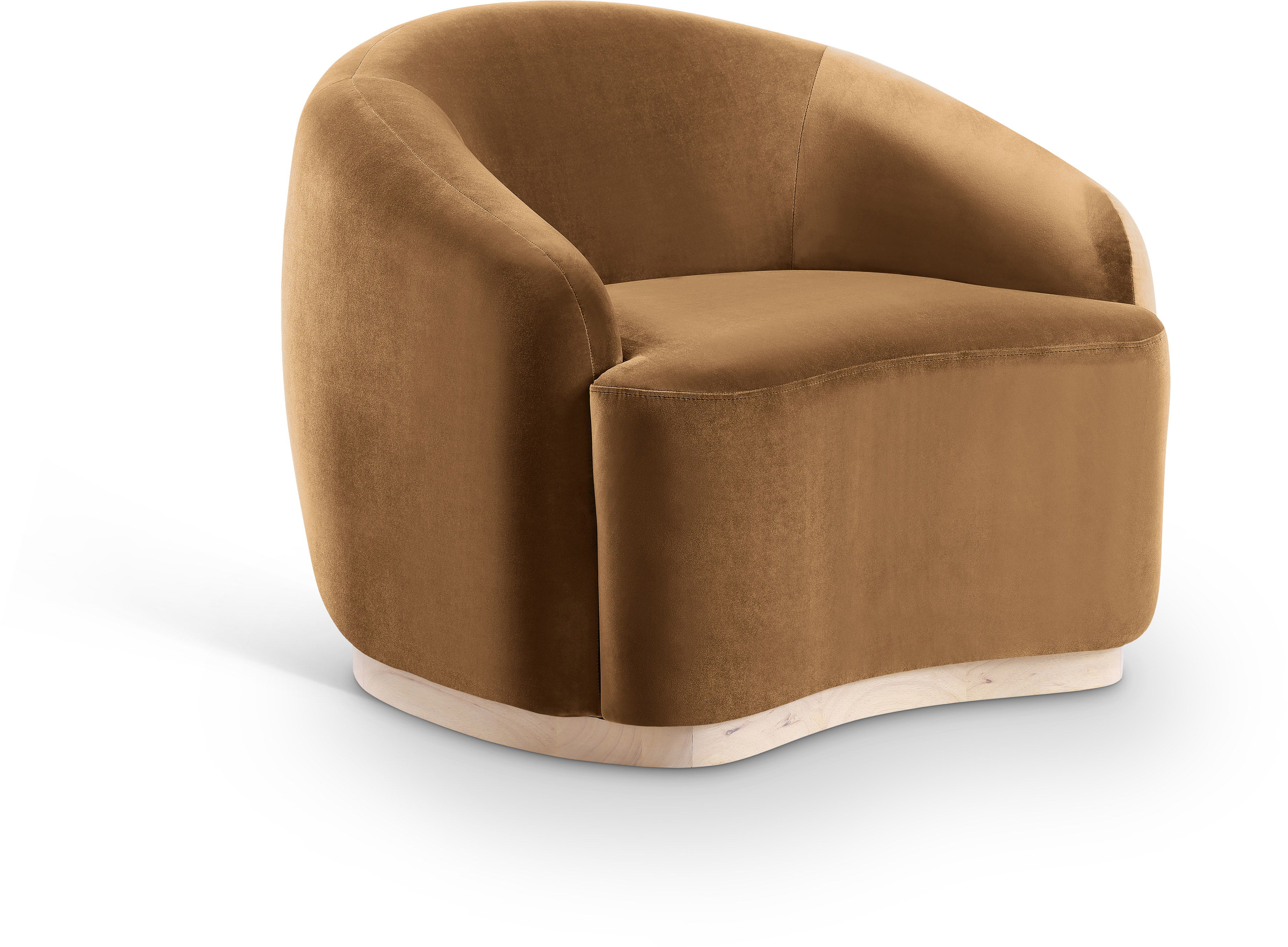 Gustavo - Velvet Upholstered Chair - Saddle