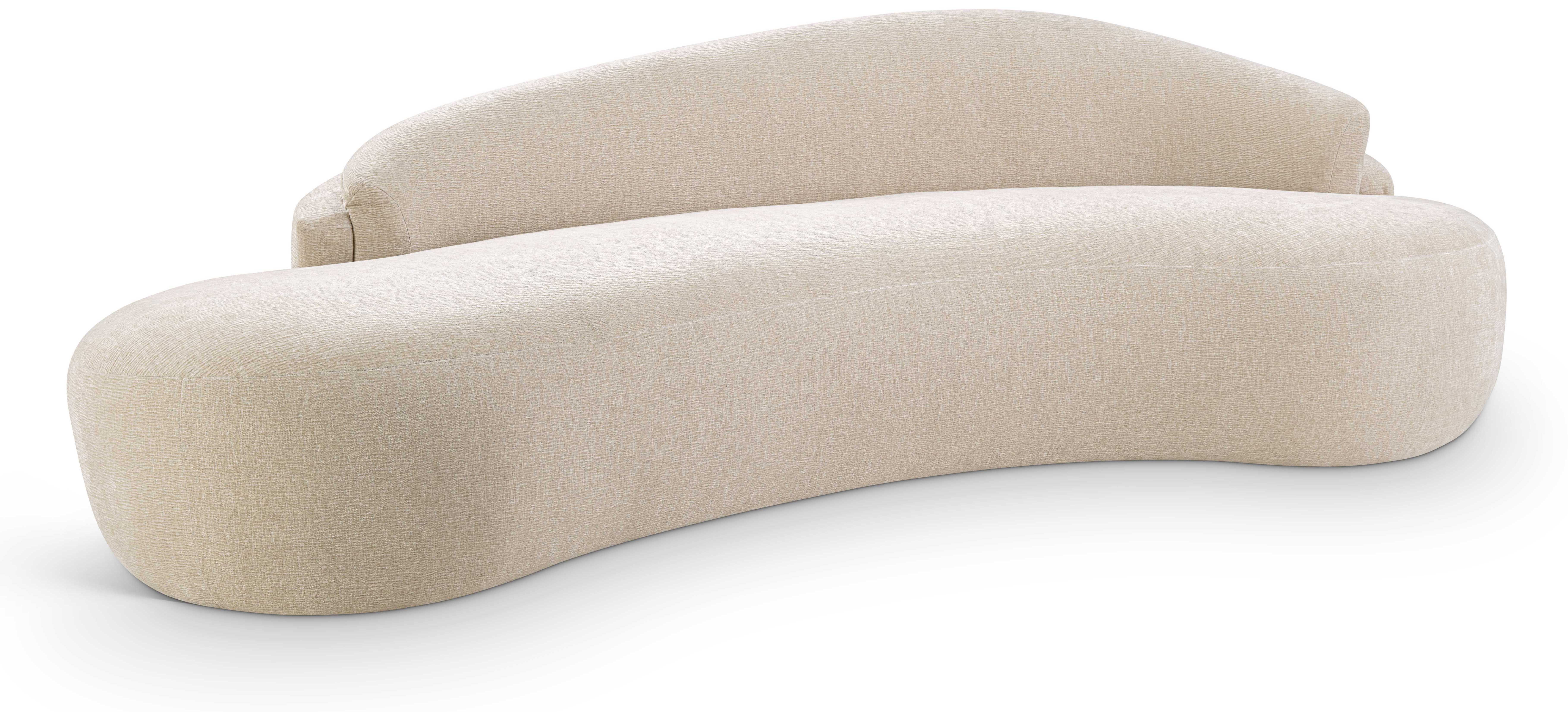 Caspian - Chenille Fabric 101" Upholstered Sofa - Beige