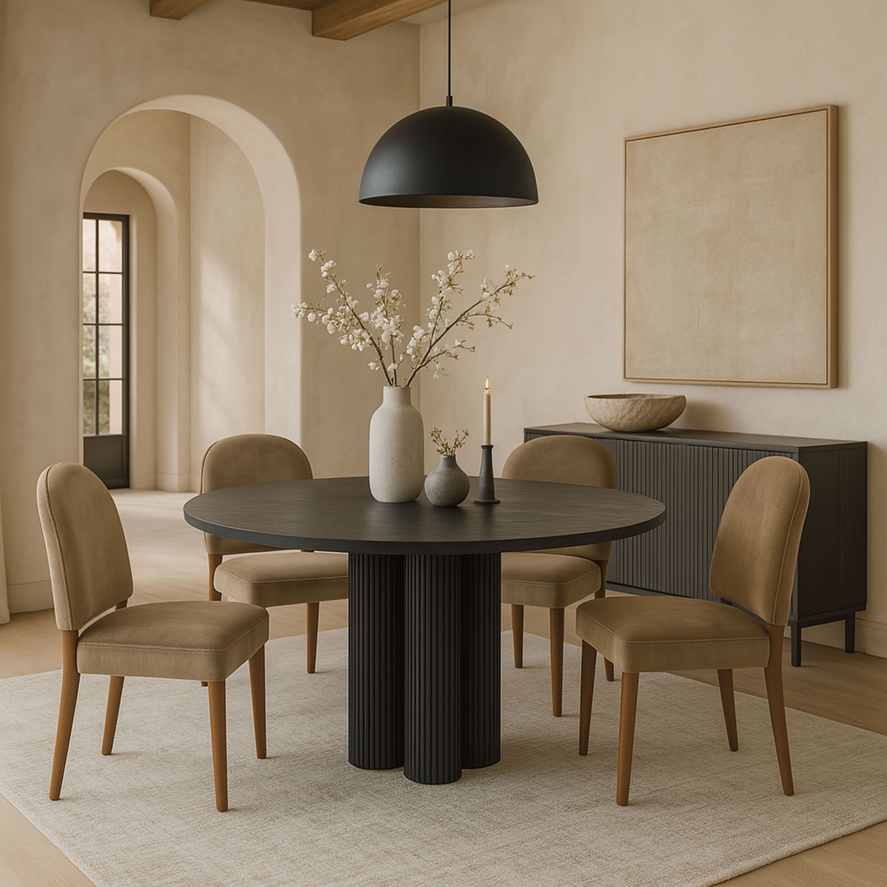 Varinelle - Velvet Upholstered Dining Chair (Set of 2) - Beige