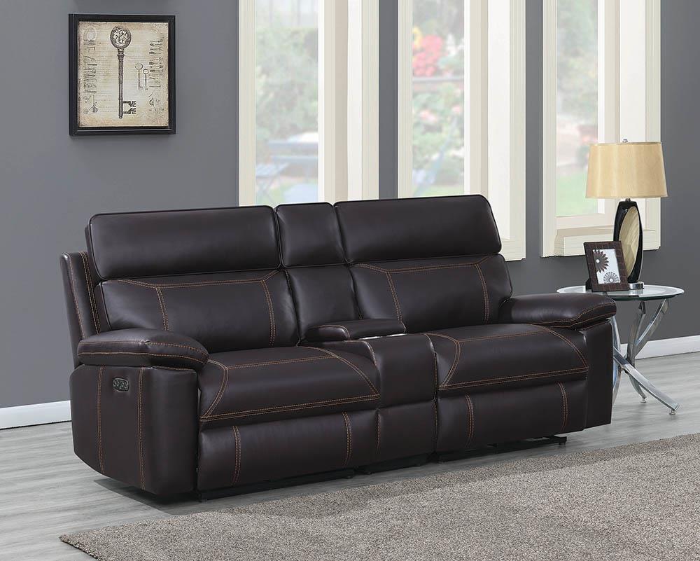 Albany Motion Collection - Brown - 3 Pc Power2 Loveseat Image