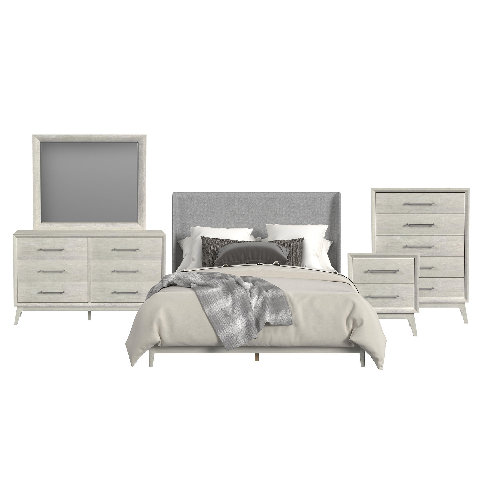 King · 5 Pc · Bedroom Set With Fabric