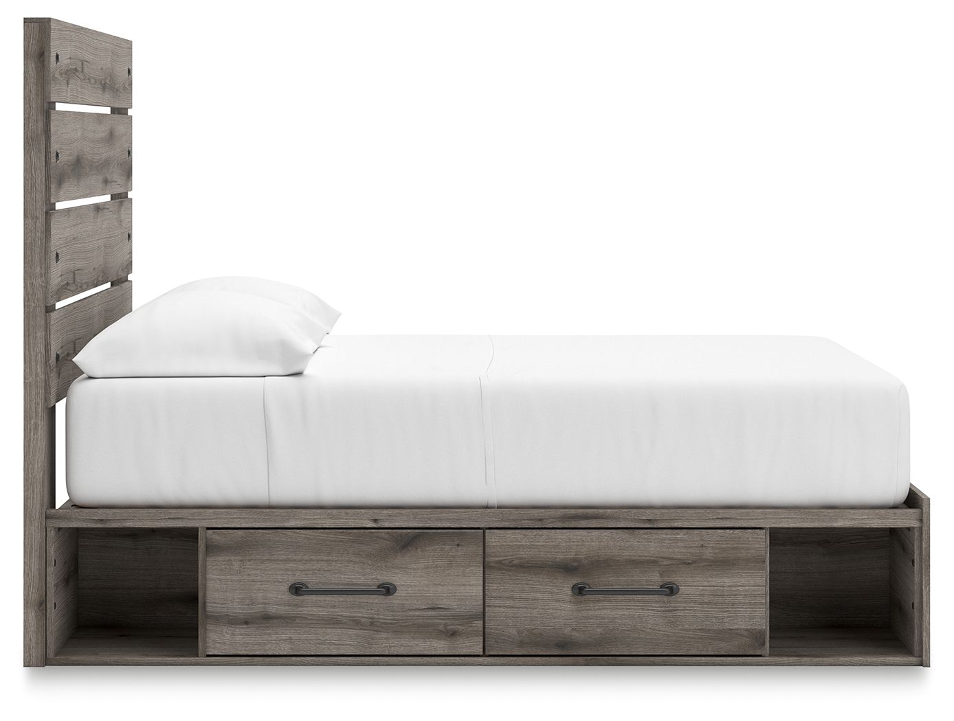 Ashley Furniture Graystorm - Full Panel Bed With Storage - Brown Gray - Image 10