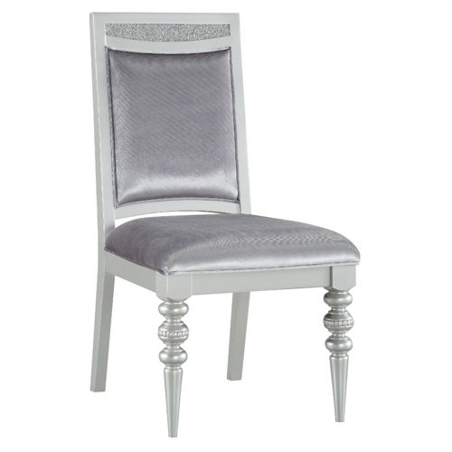 Maverick - Side Chair (Set of 2) - Fabric & Platinum, silver