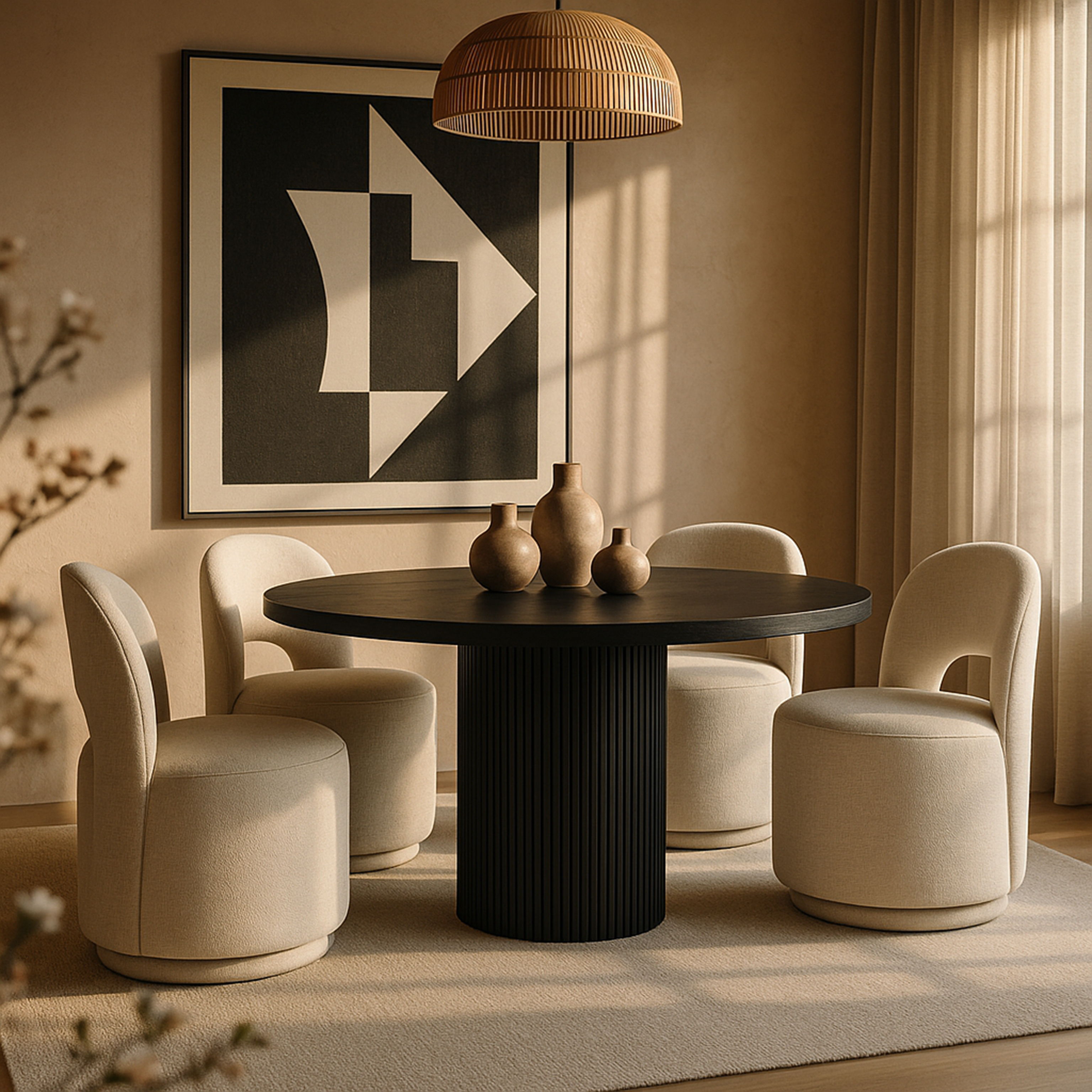 Cirelle - Linen Textured Performance Fabric Dining Chair (Set of 2) - Beige