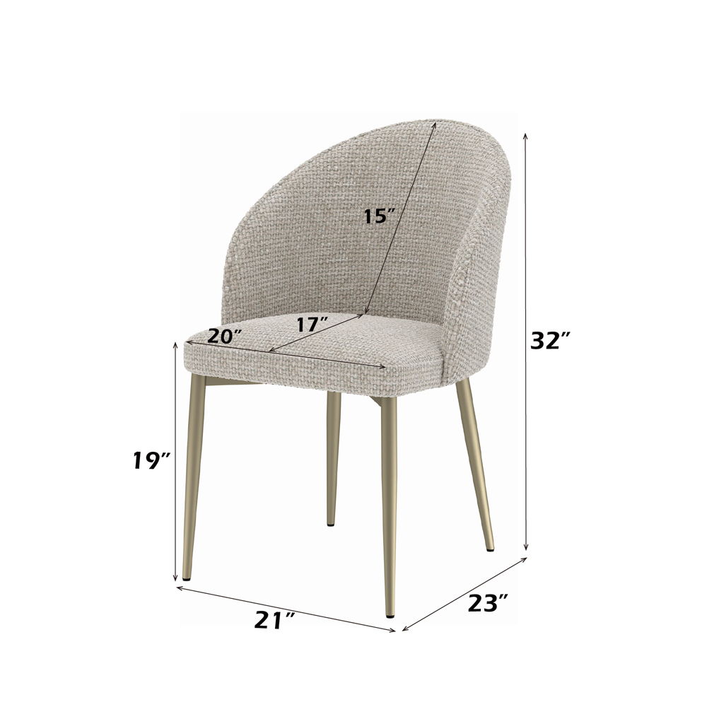 Cora - Side Chair (Set of 2) - Champange Fabric, beige, view 6
