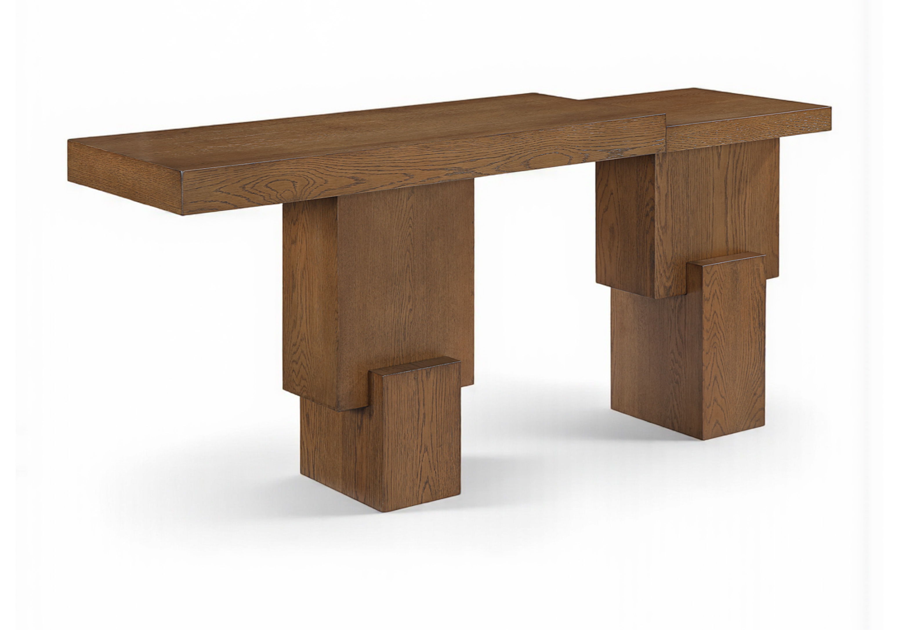 Anzio - Oak Veneer And Solid Wood Console Table - Brown
