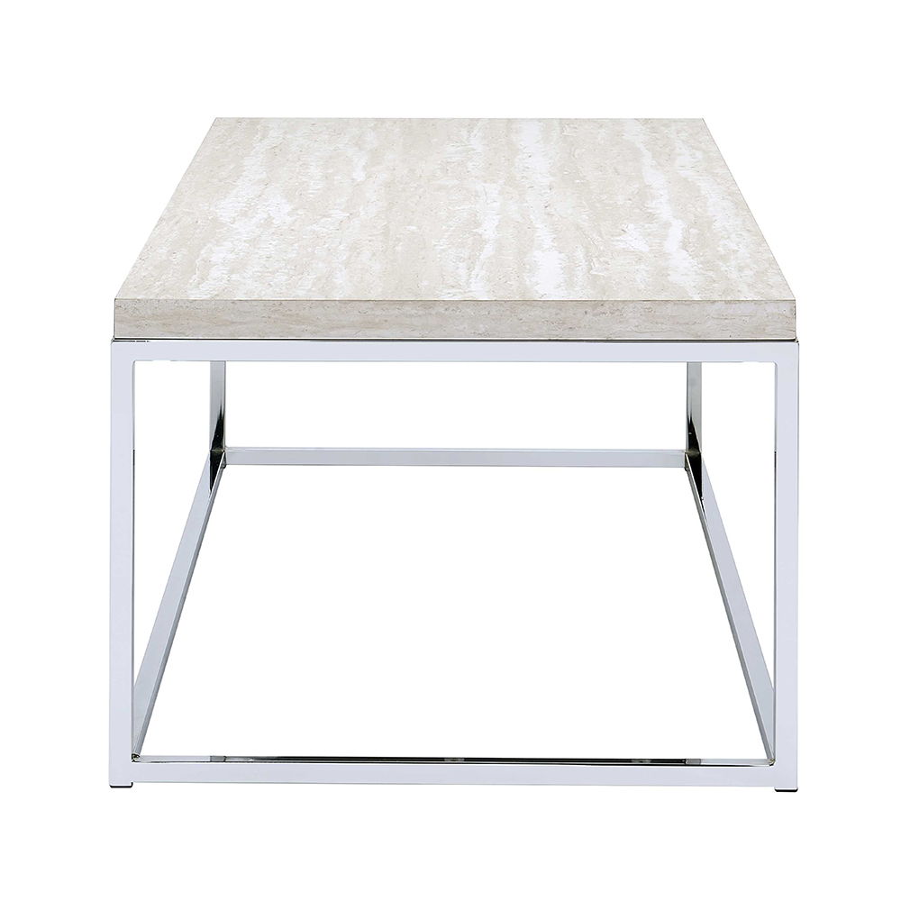 Snyder - Coffee Table - Engineered Stone Top & Chrome, silver, view 3