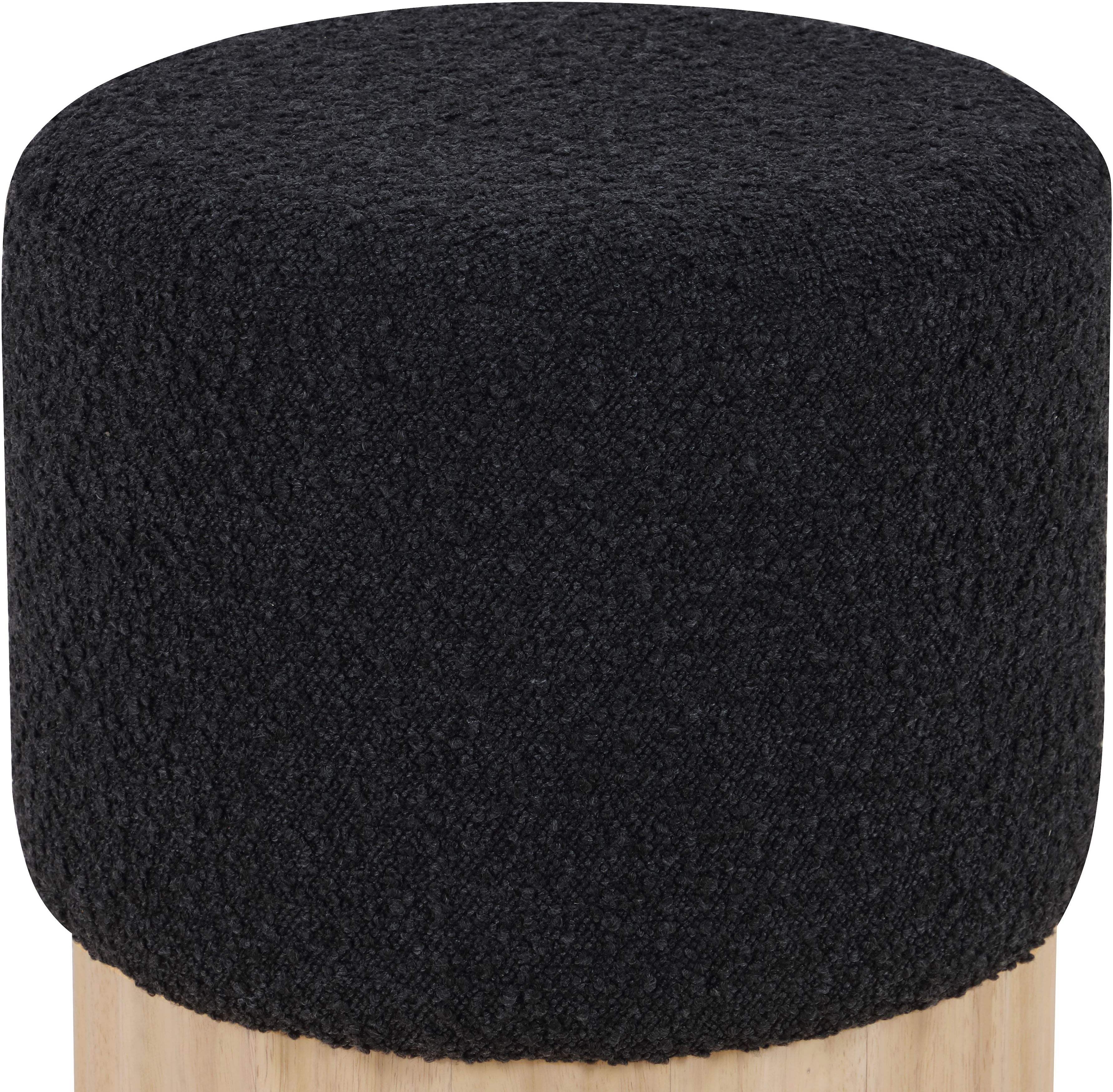 Veranda - Ottoman / Stool With Natural Base - Black