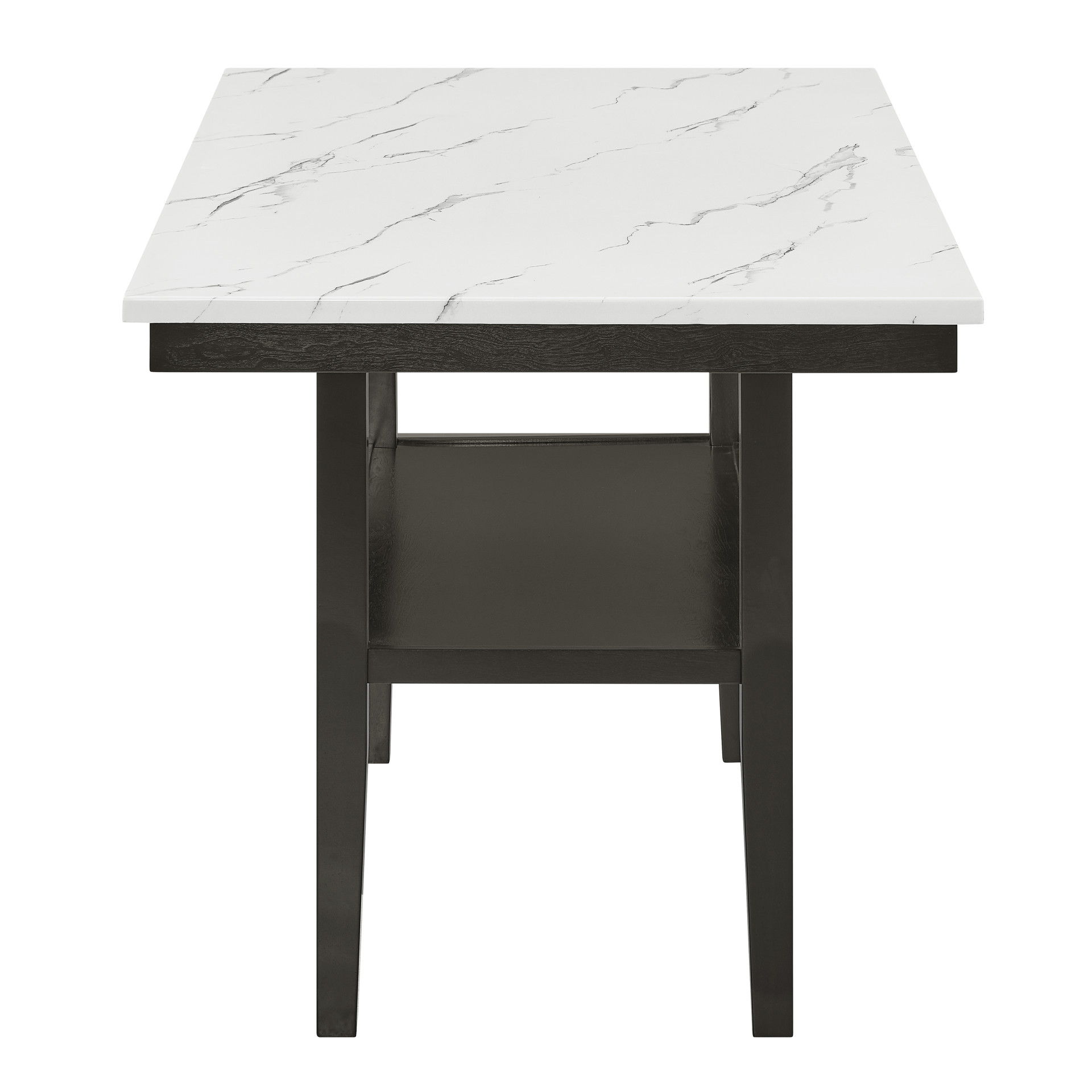 Carissa - 60" Rectangle Counter Table With Storage Shelf - Black / White, black, view 3