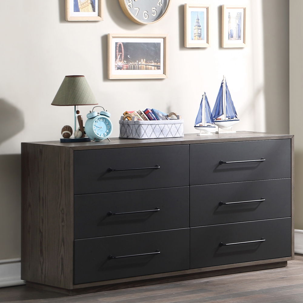 Estevon - Dresser - Gray Oak, dark gray