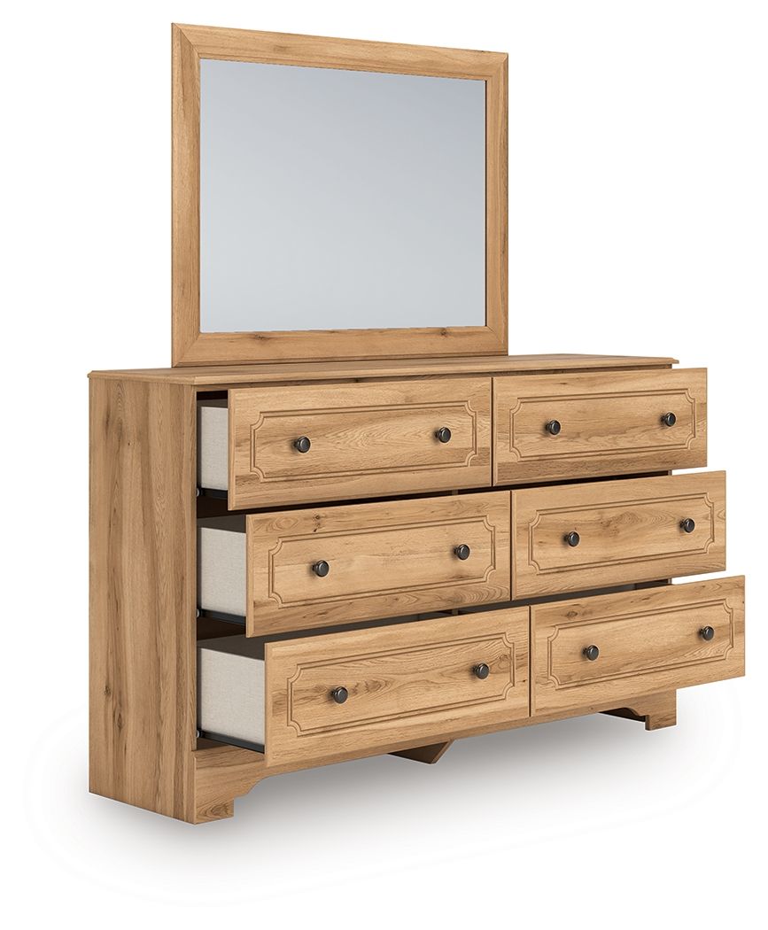 Aleaport - Dresser and Mirror - Warm Brown