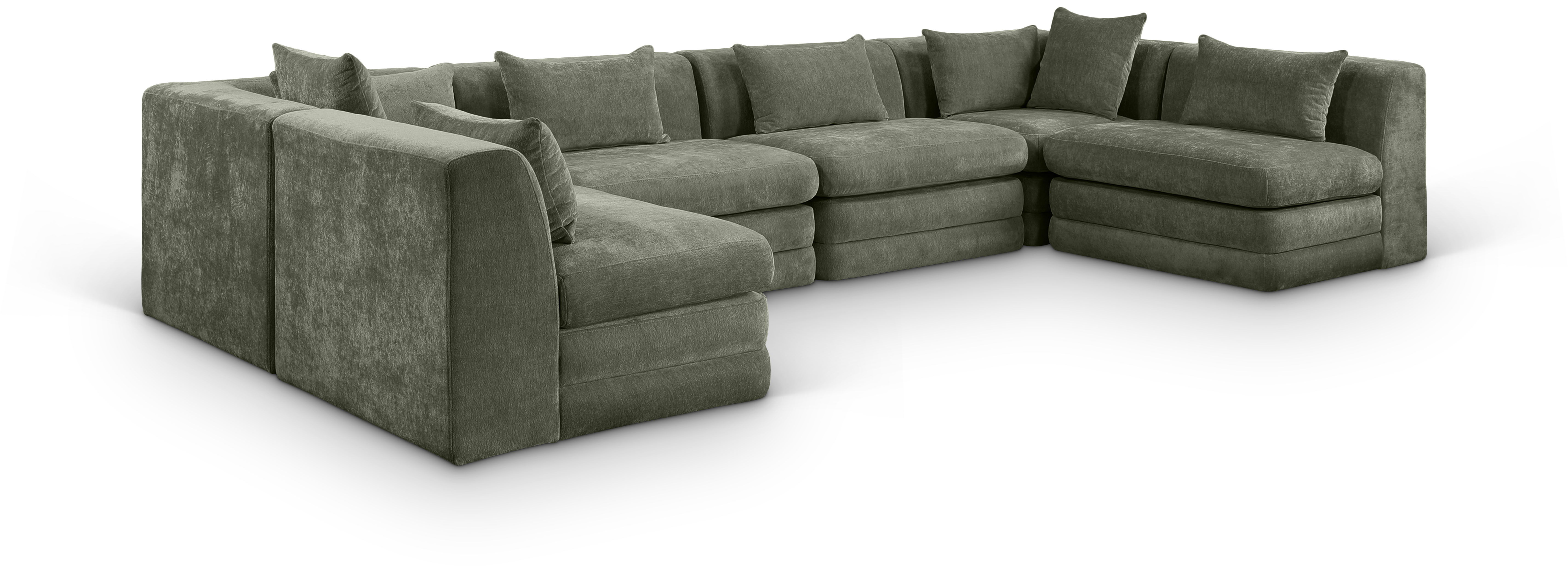 6 Pc · Chenille Fabric 152" Modular Sectional