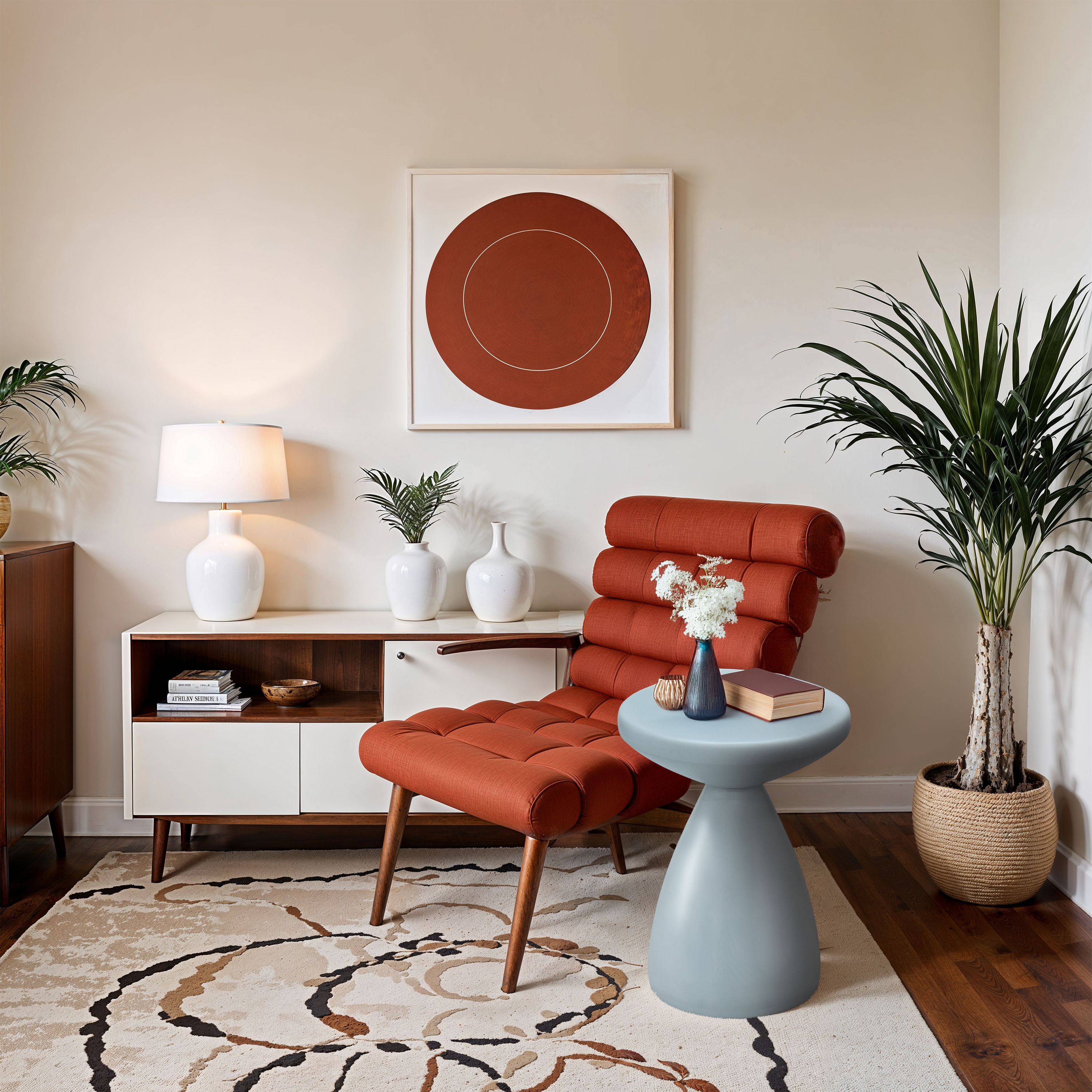 Anika - Iron End Table - Light Blue