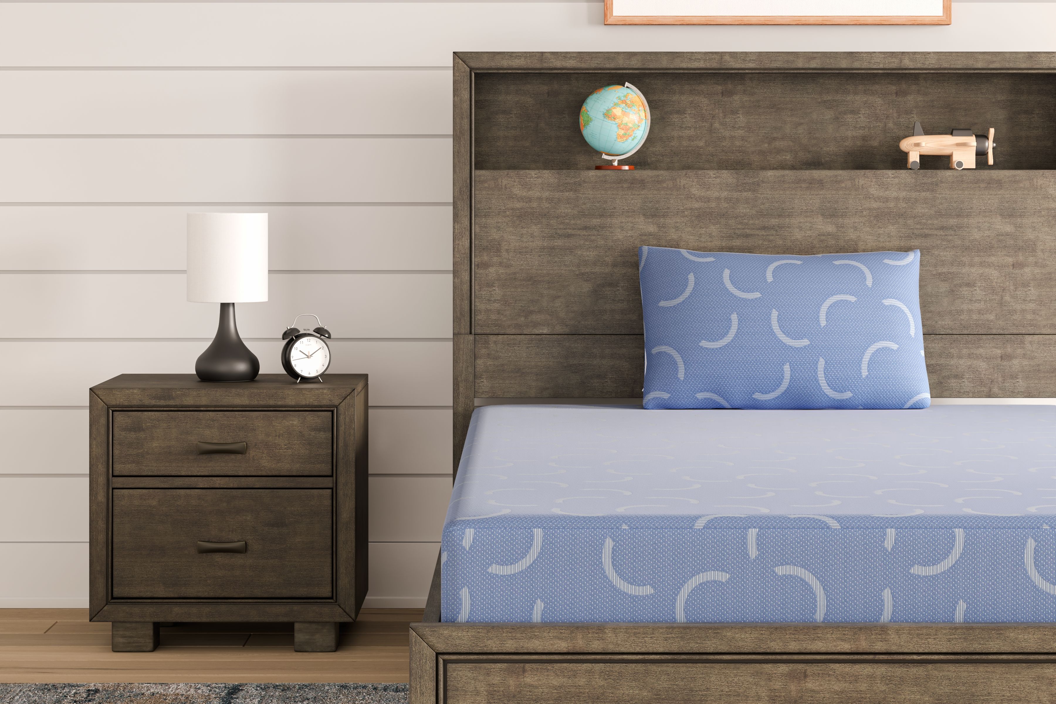 Ashley Furniture Ikidz Ocean - Twin Mattress and Pillow Set of 2 - Blue - Image 5