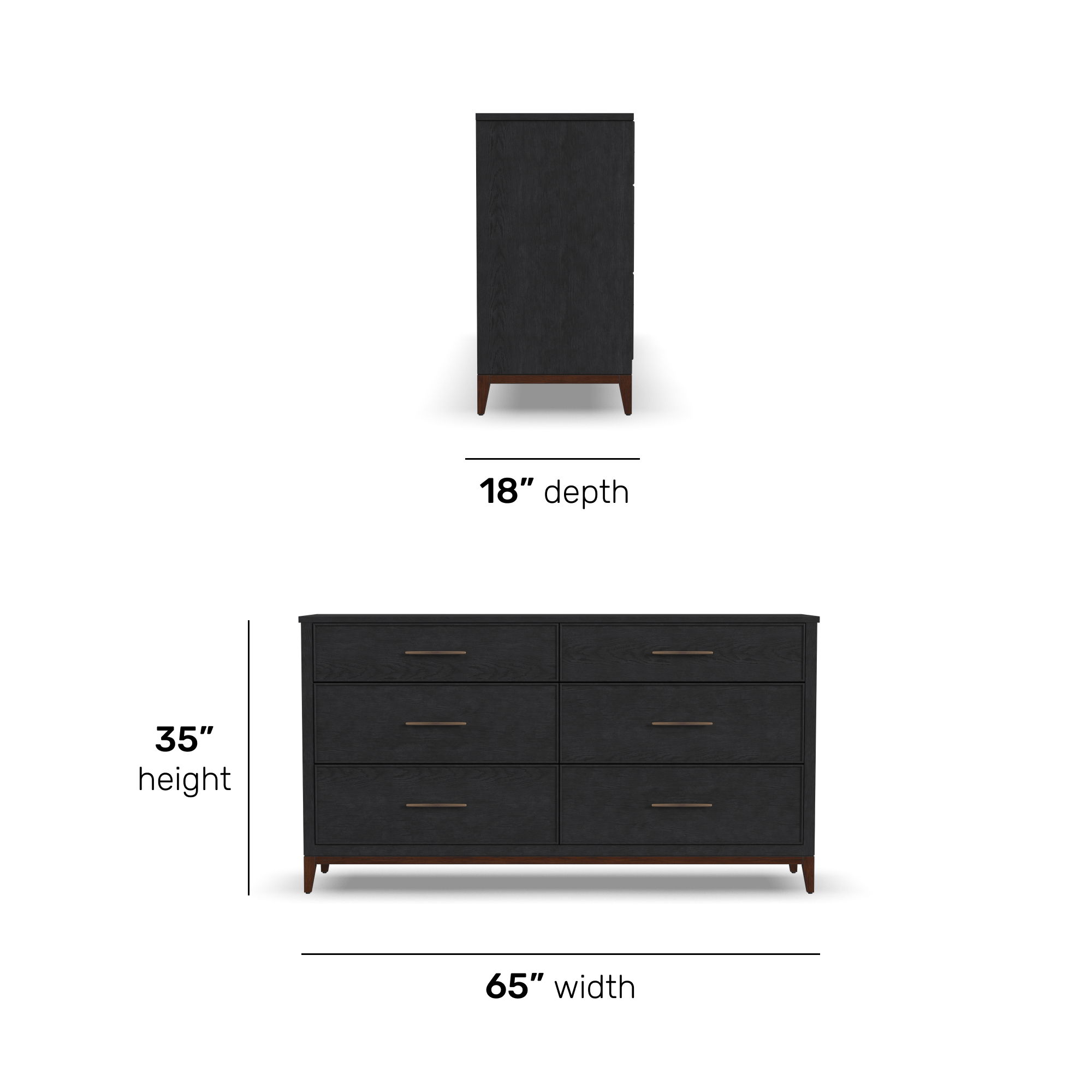 Waterfall - Dresser - Black, black, view 6