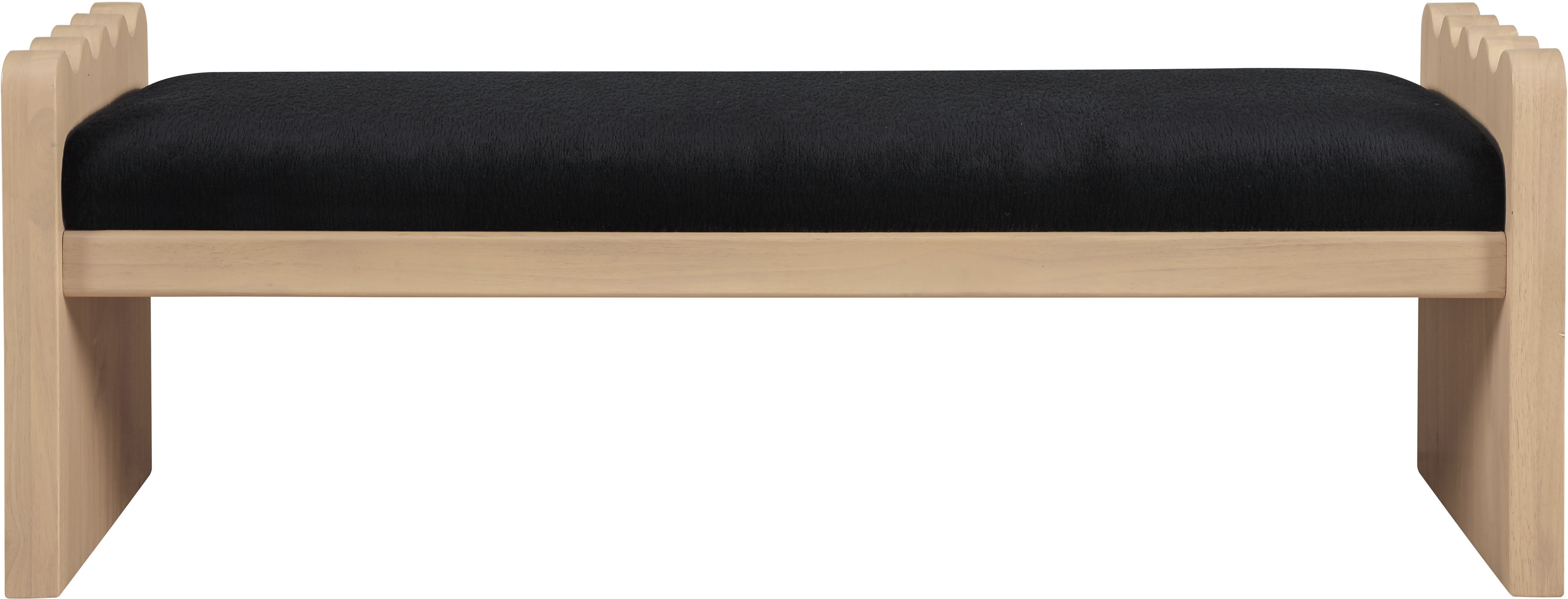 Sonia - Bench With Natural Base - Black