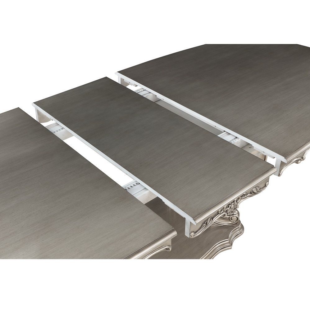 Ariadne - Dining Table With Pedestal - Antique Platinum, silver, view 4