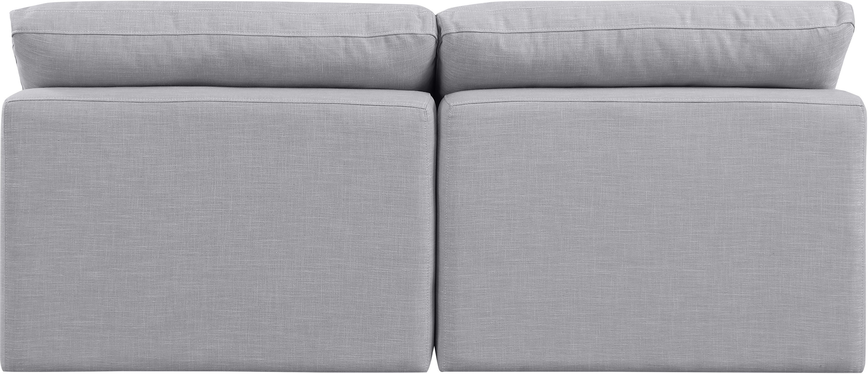 Indulge - Linen 2 Piece Modular Armless Sofa - Gray