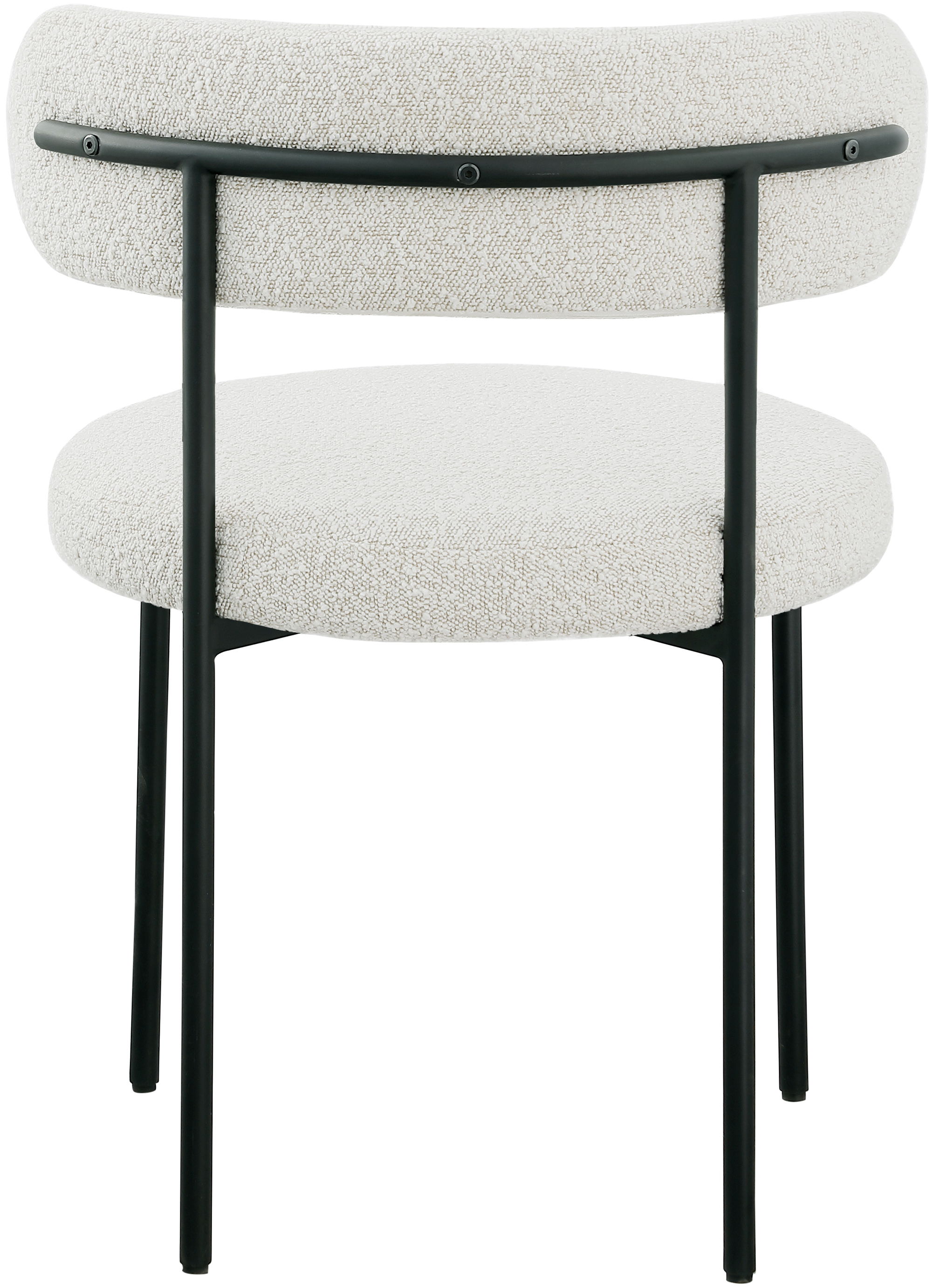 Beacon - Boucle Fabric Dining Chair With Black Legs (Set of 2) - Cream