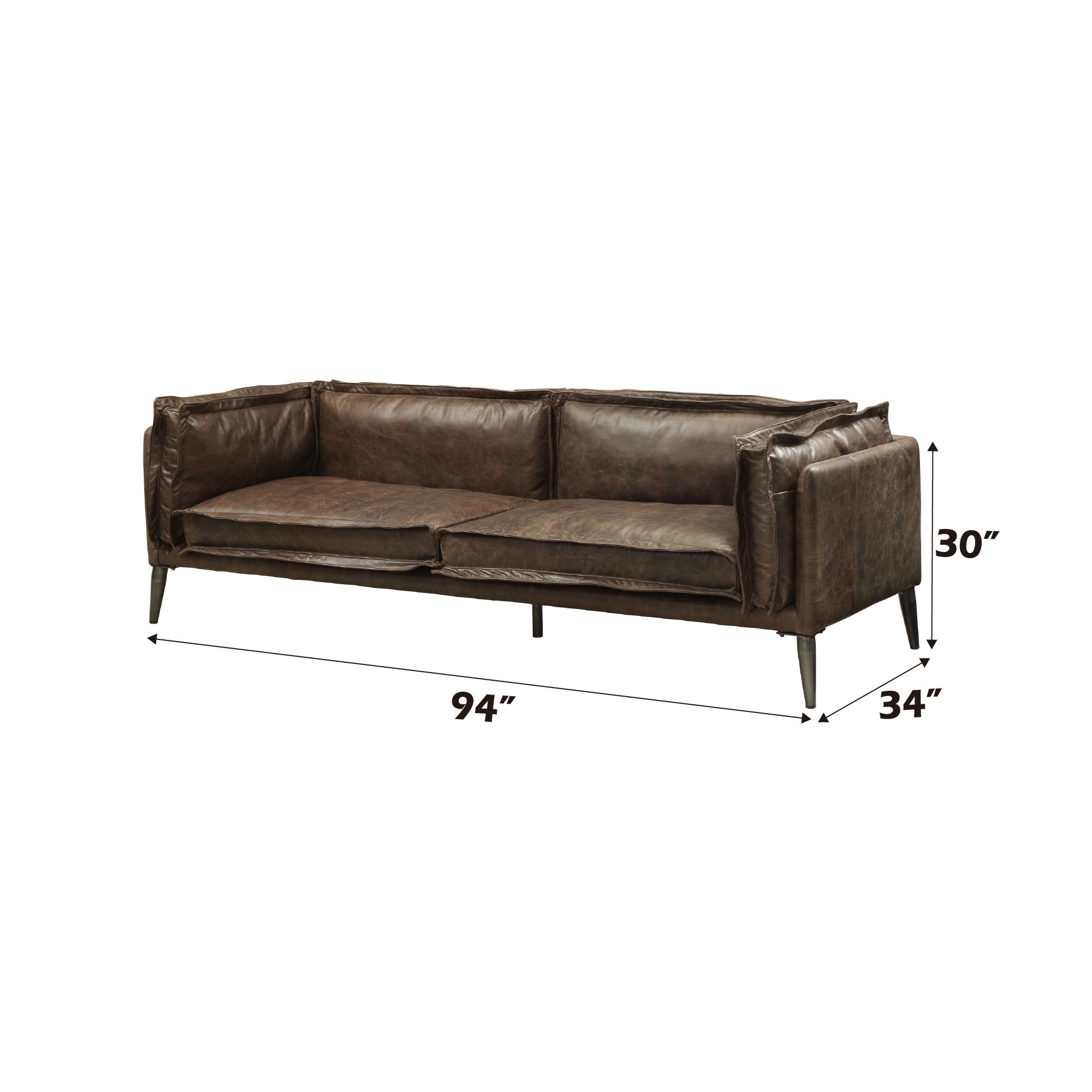 Porchester - Sofa - Distress Chocolate Top Grain Leather, dark brown, view 7