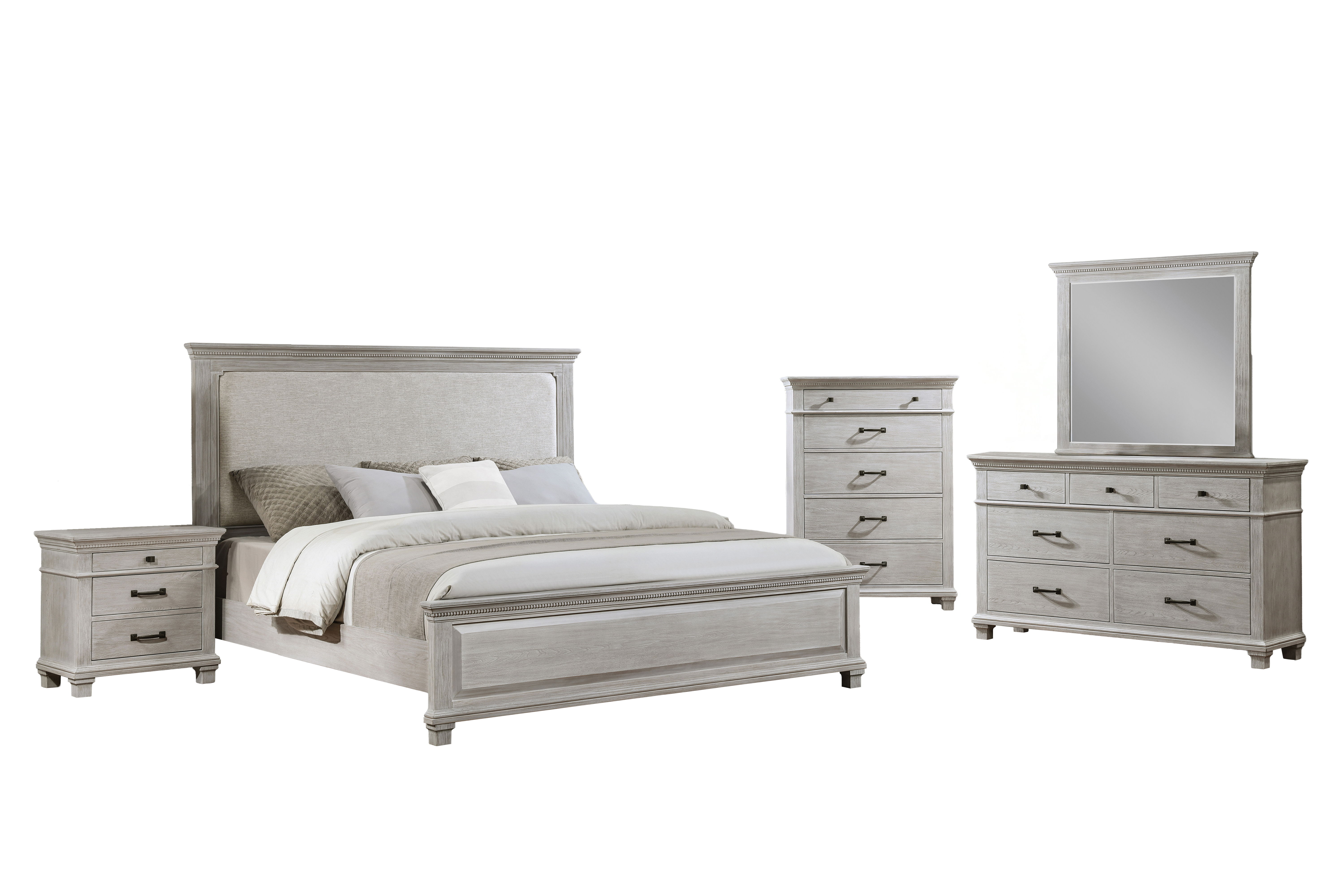 Eastern King · 5 Pc · Bed, Dresser, Mirror, Chest, Nightstand