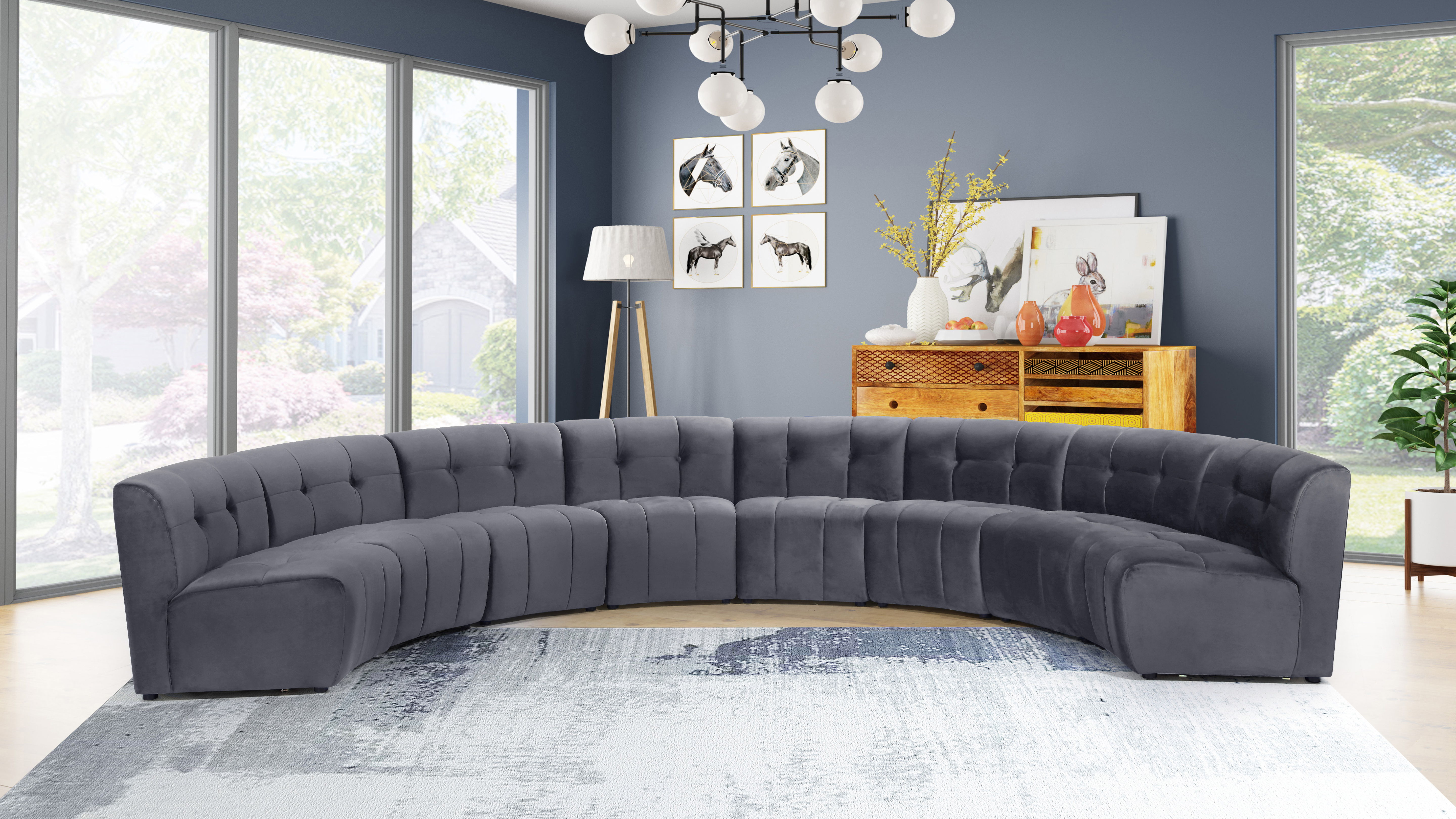 Limitless - 8 Piece Modular Sectional - Gray