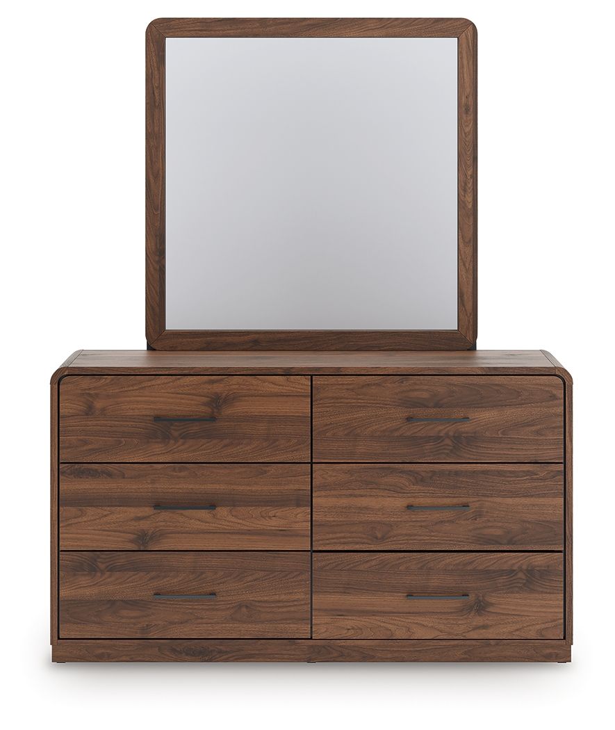 Ashley Furniture Fortlorn - Dresser And Mirror - Walnut Brown - Image 6