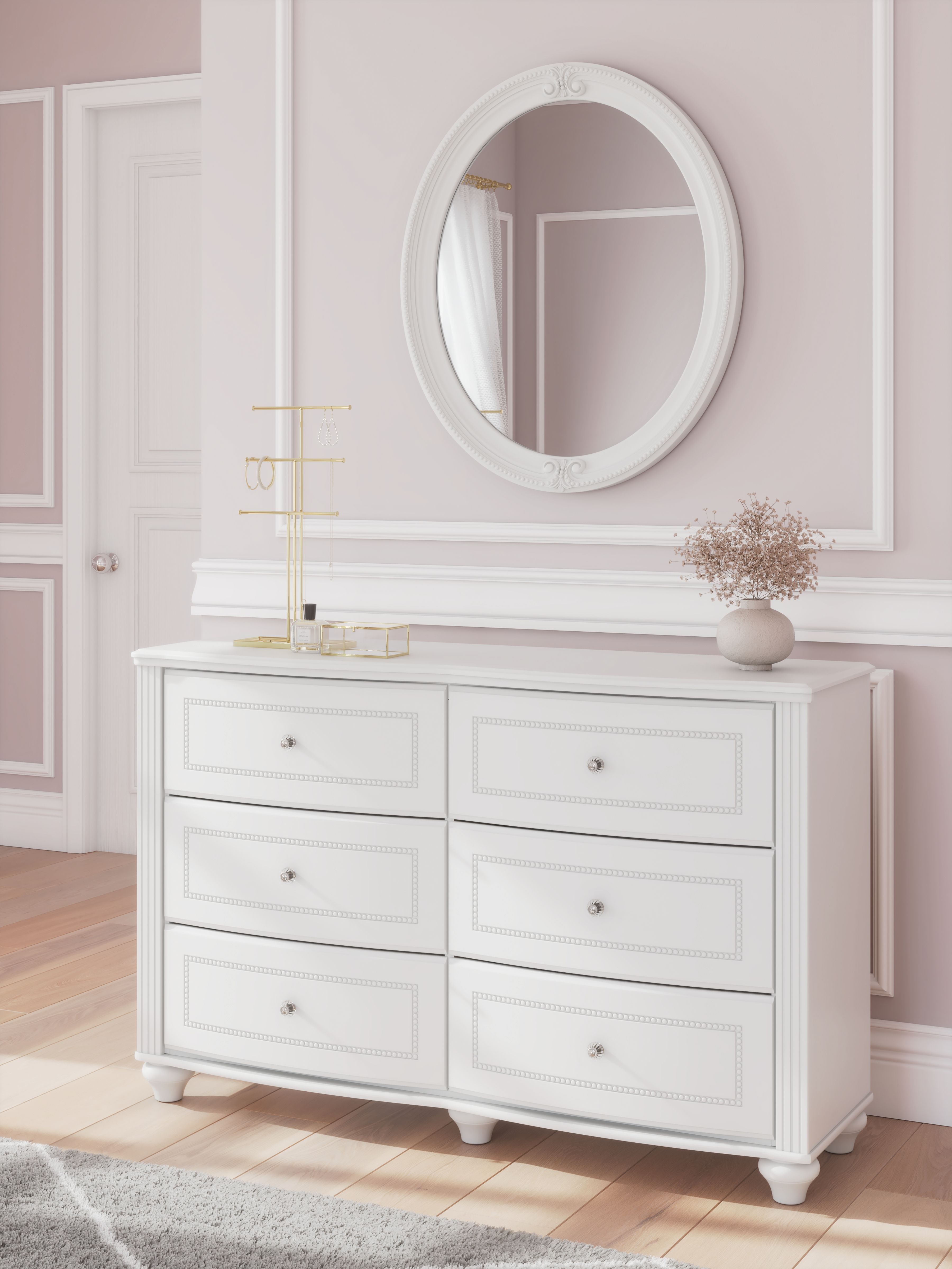 Kozlani - Dresser And Mirror - White