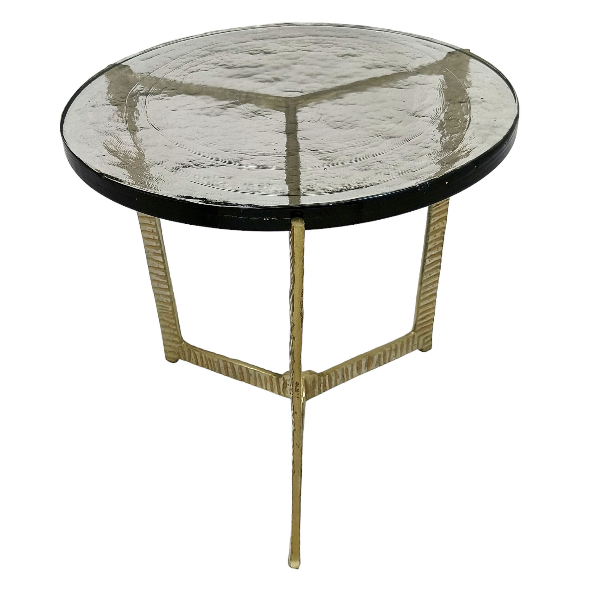 18\" Bennington Wide Recycled Glass Accent Table - Gold Image