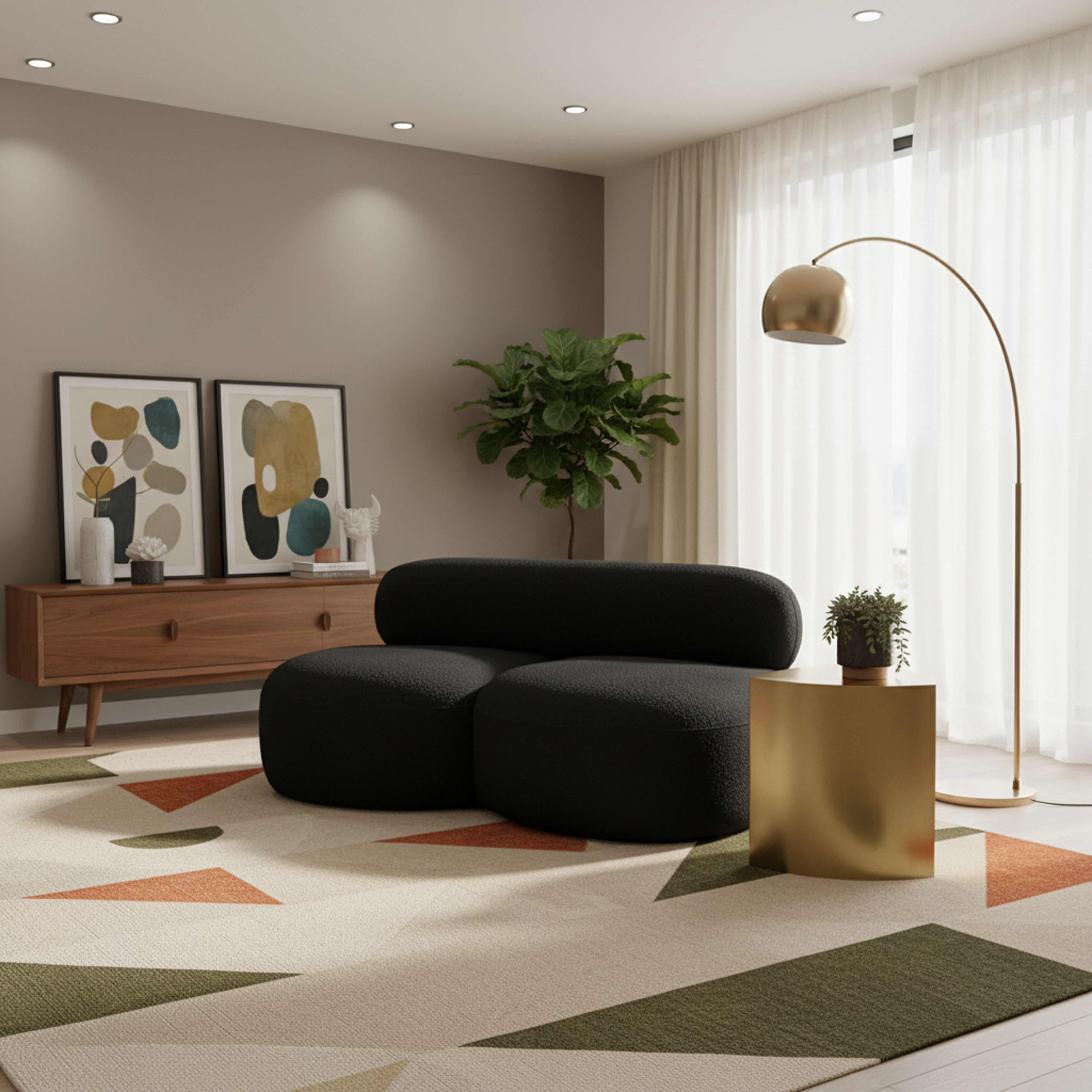 Venti - Loveseat - Black