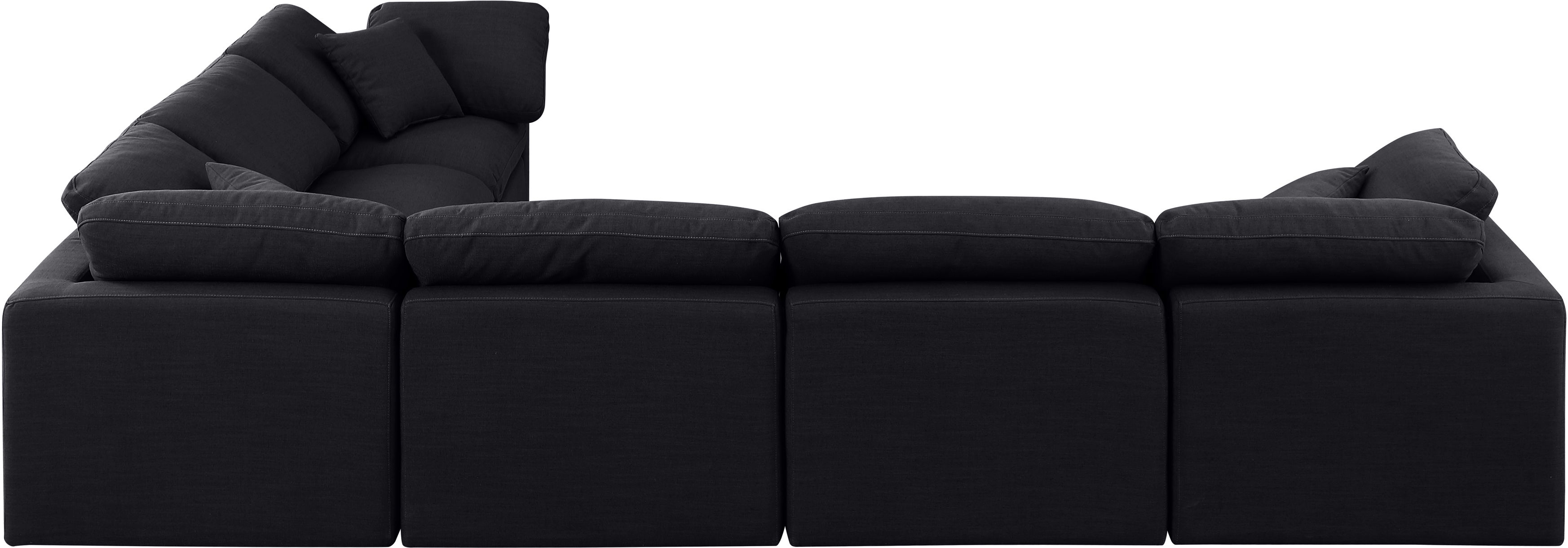 Indulge - Linen 6 Piece Modular Corner Sectional - Black