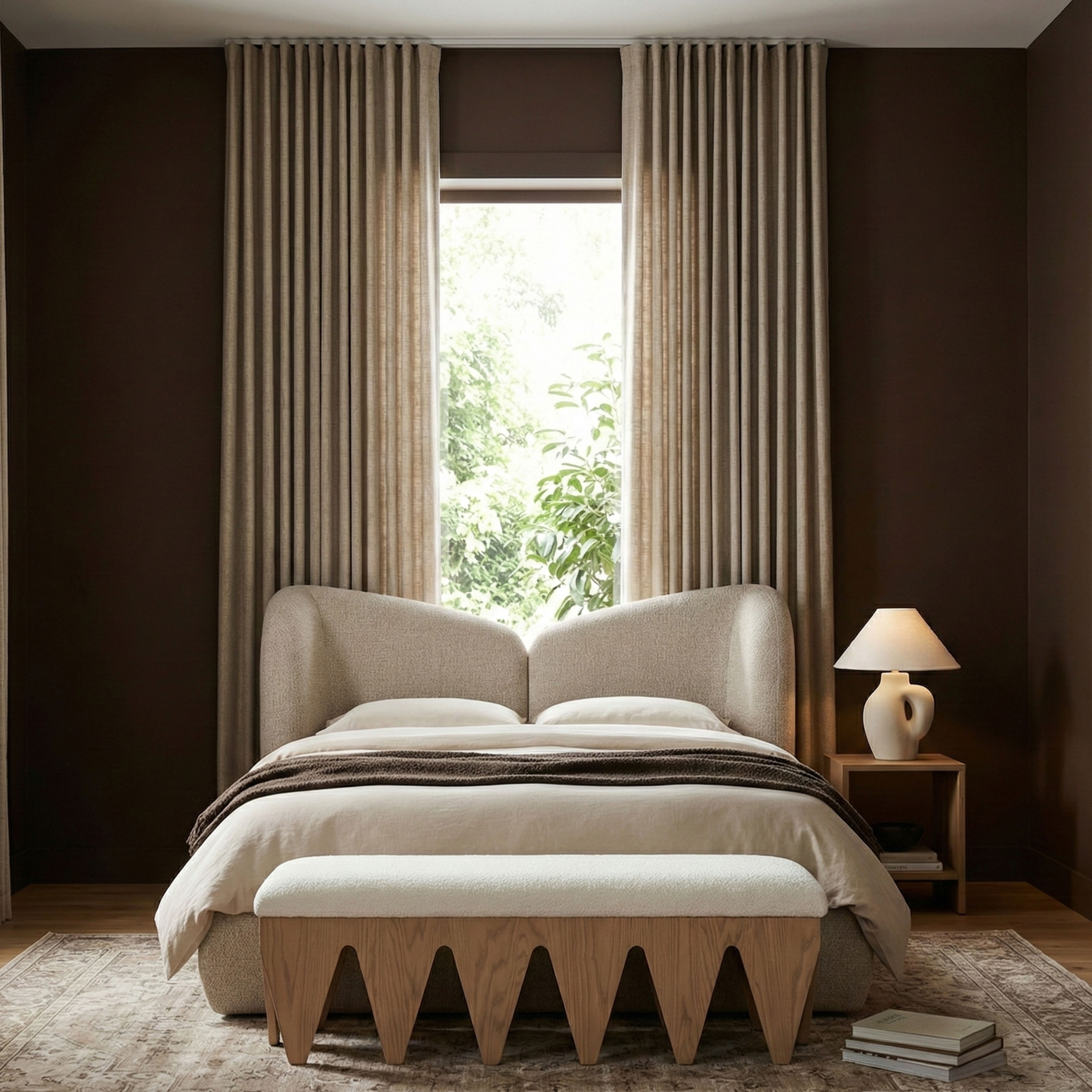 Altair - Bench With Natural Base - Cream