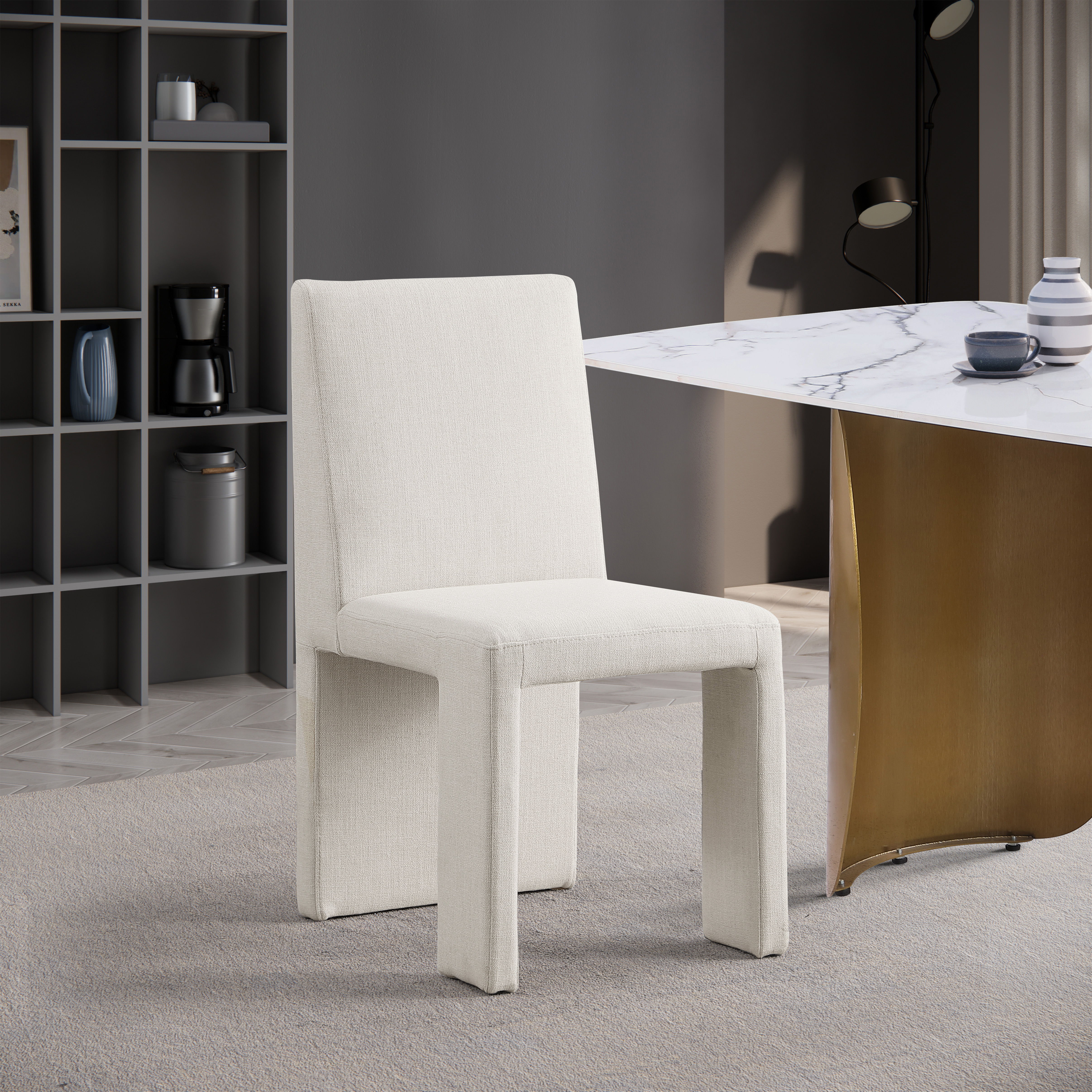 Benson - linen Dining Chair (Set of 2) - Cream