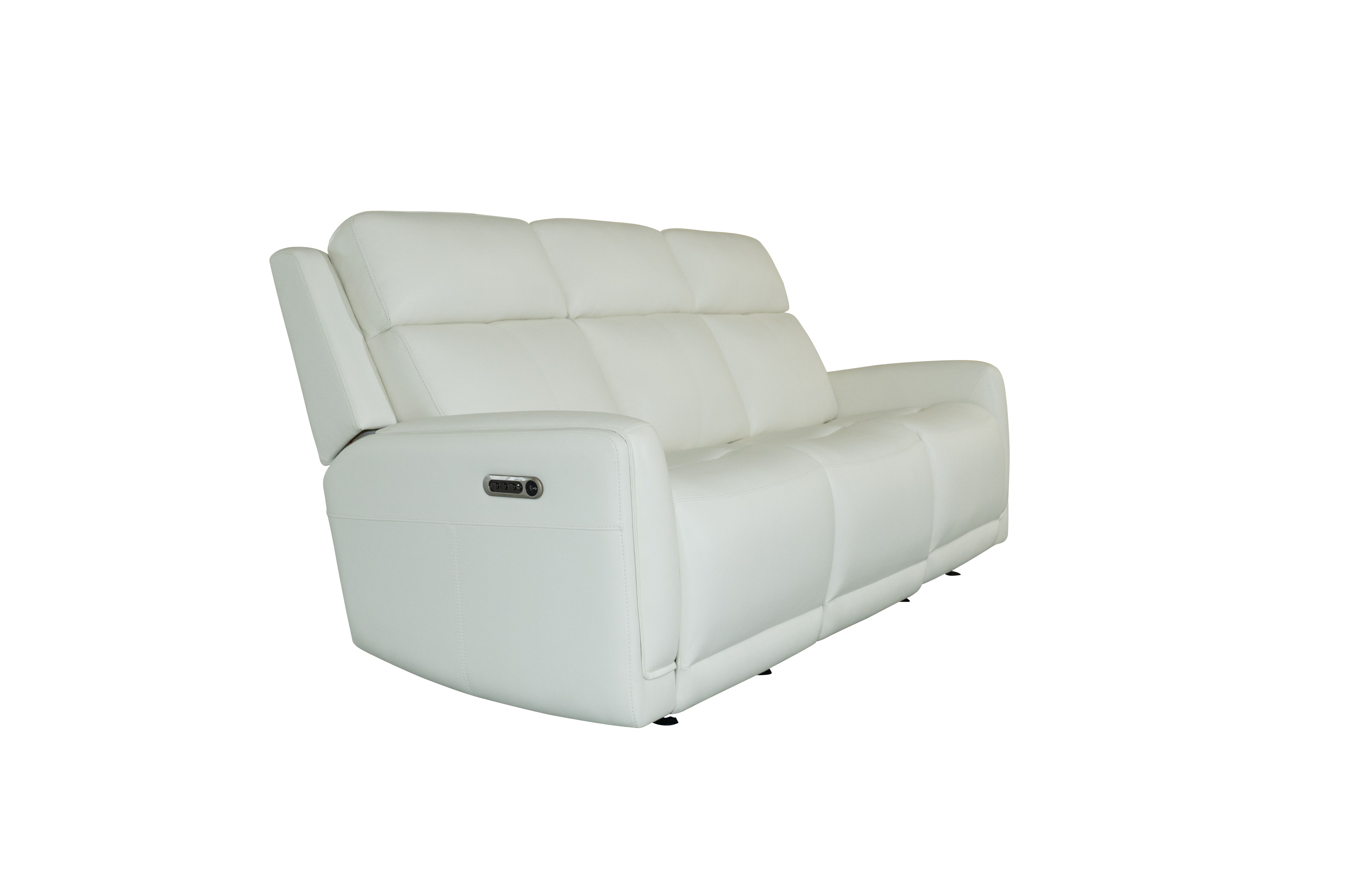 Alister - Power Gliding Sofa With Power Headrests & Lumbar - Porcelain, white