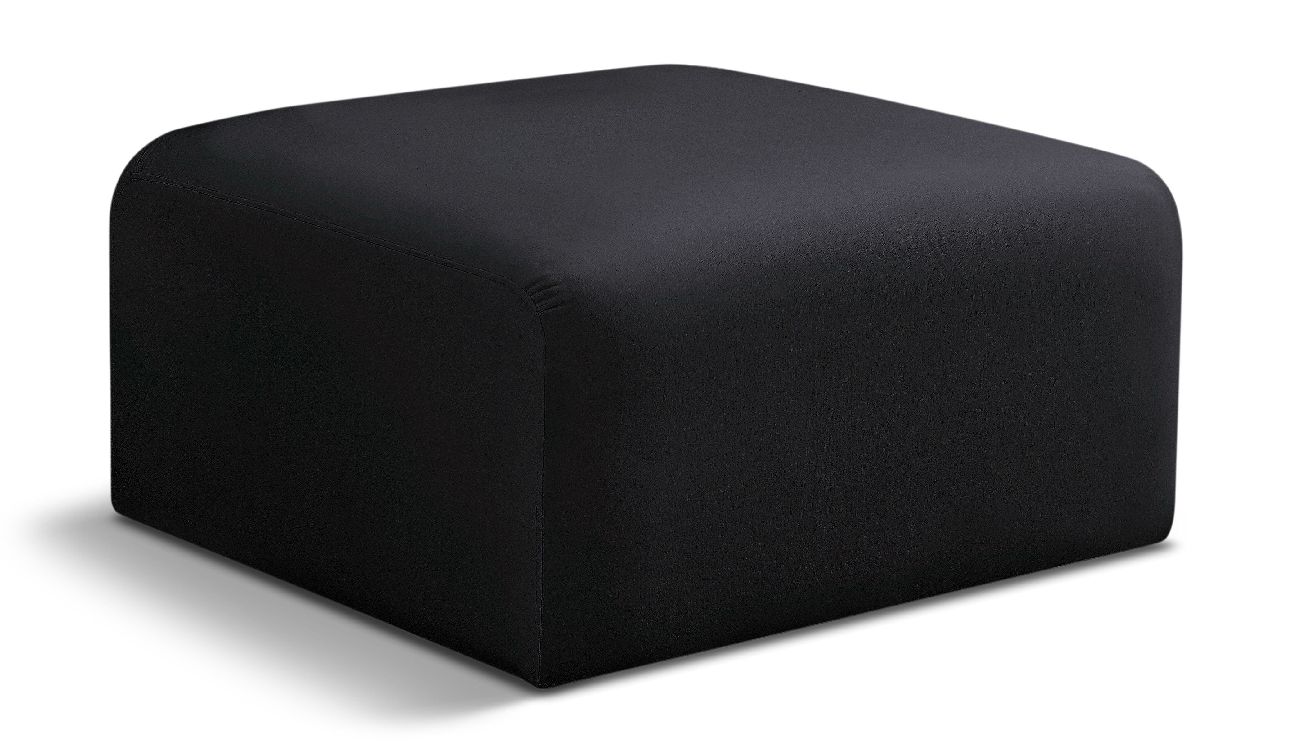 Arc - Velvet Ottoman - Black